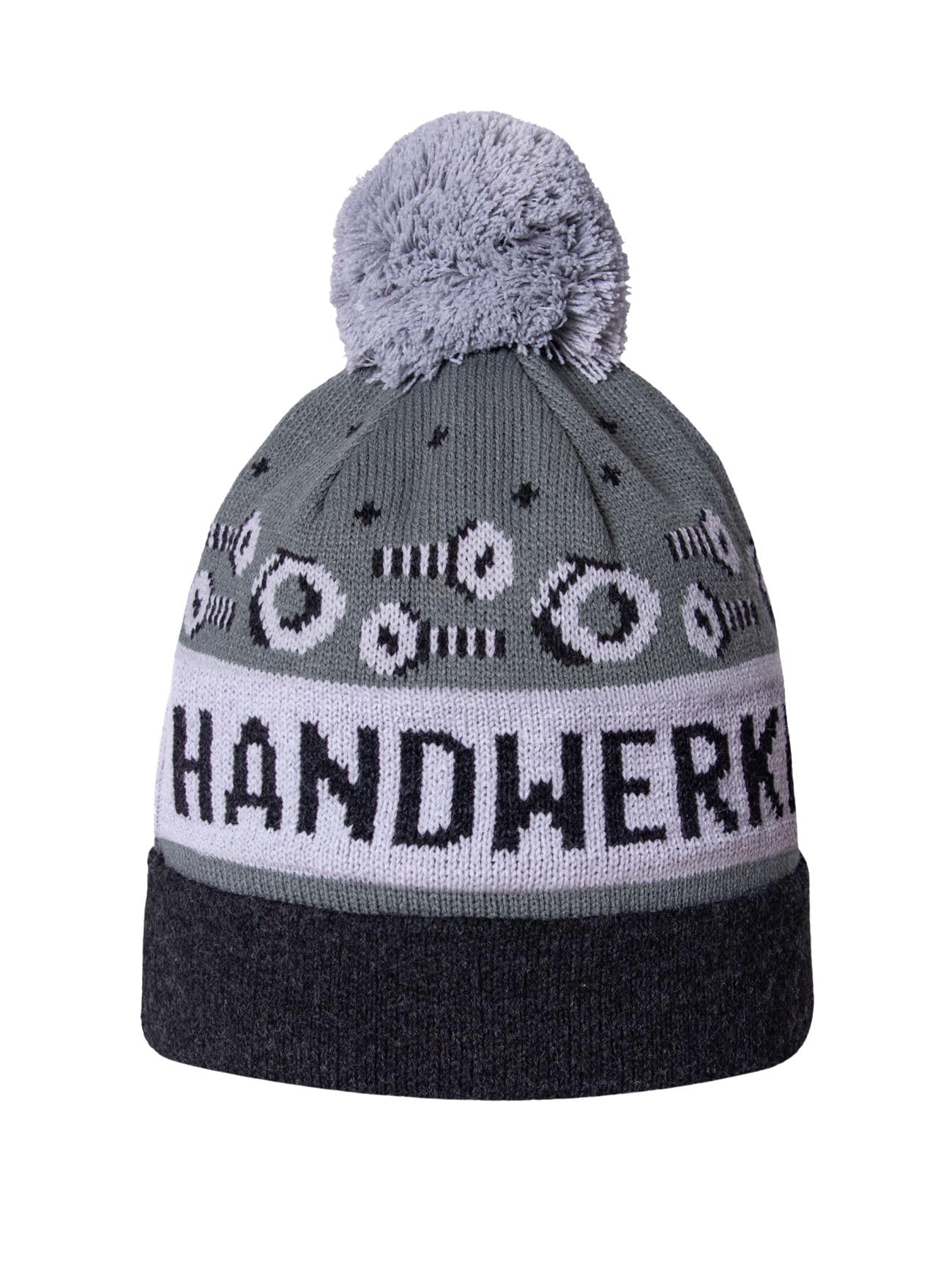 Happy Words Hats, Hats & Caps for Men and Women - Men's Hat with Bobble - Warm Winter Hat with Colourful Pattern - Knitted Hat Made of Acrylic Fabric - Gifts for Women and Men