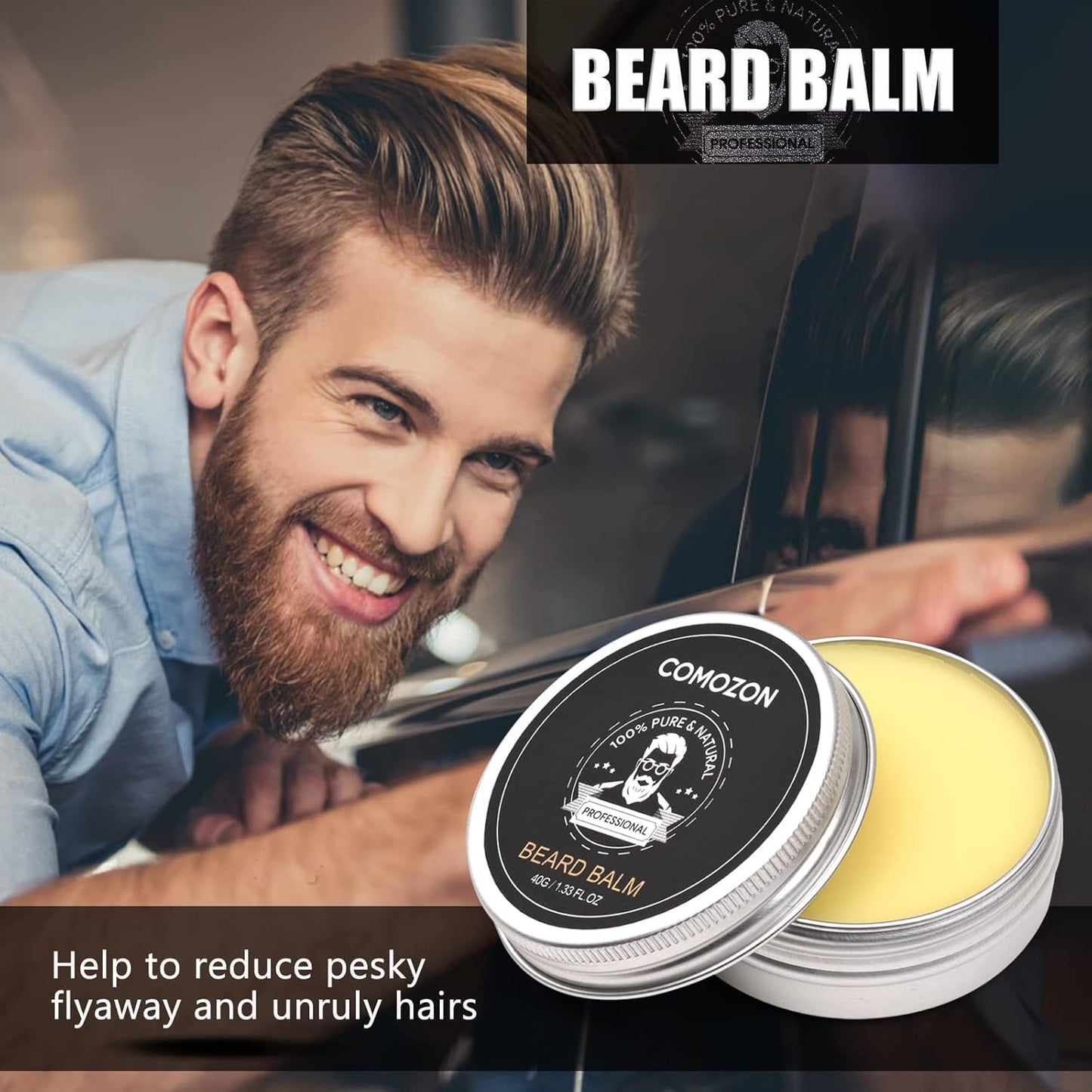 Bartroller,Bartpflege Set Mit Bart Roller Bartwuchsmittel Männer Comozon Bartroller Beard Growth Kit Mit Bartshampoo Bartöl Bartbalsam Rasiermesser Bartbürste Bartkamm Bartschere