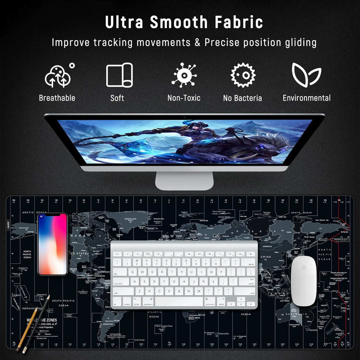 JIALONG Großes Mauspad mit Excel Tastaturkürzeln für Office, multifunktional, komfortabel Gaming Mousepad, Anti Rutsch Schreibtischunterlage für Büro und Zuhause 900x400mm