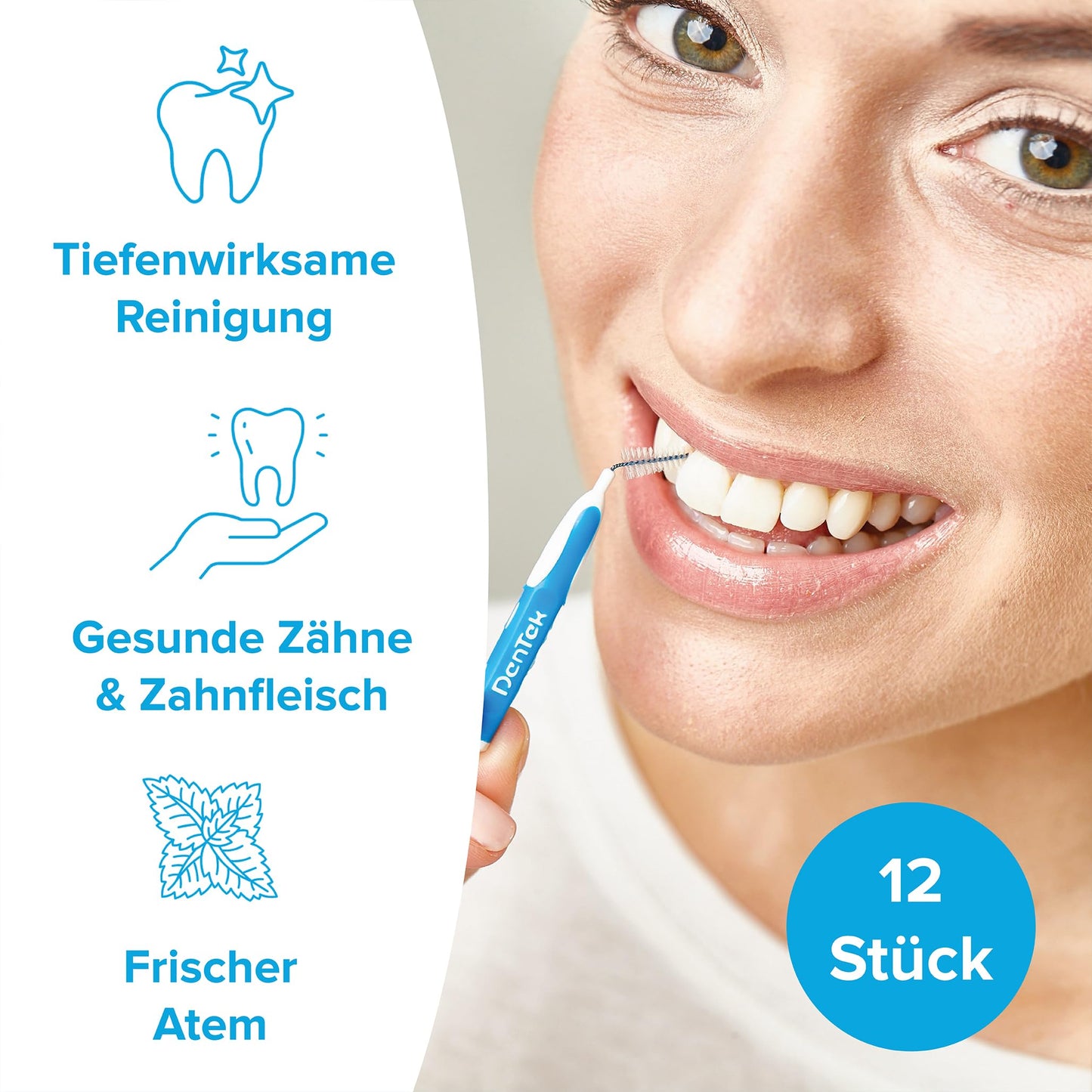 DenTek Slim Brush - Größe 1 - extra fein - für sehr enge Zahnzwischenräume - mit Minzgeschmack und hygienischer Schutzkappe, 32 Stück Pink