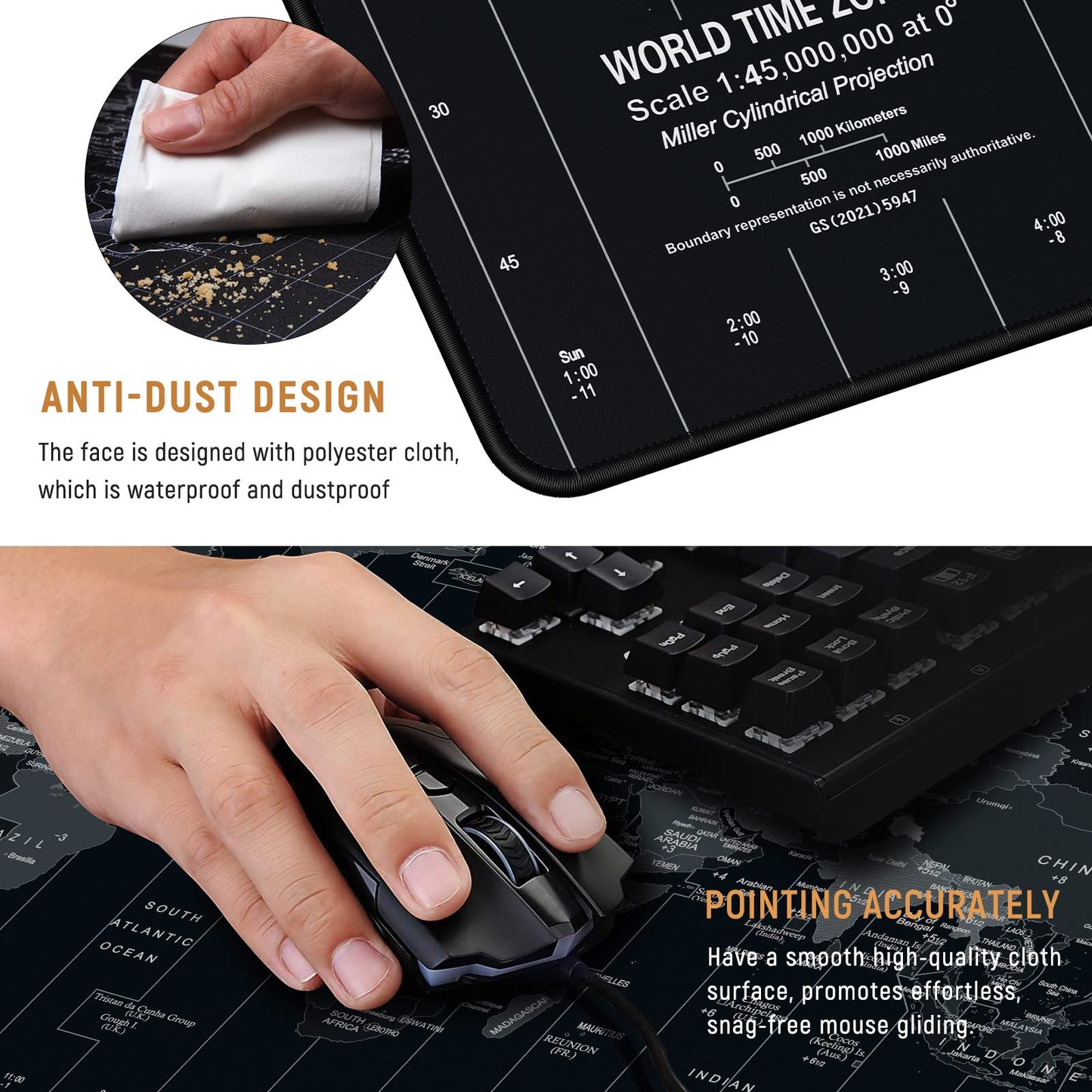 JIALONG Großes Mauspad mit Excel Tastaturkürzeln für Office, multifunktional, komfortabel Gaming Mousepad, Anti Rutsch Schreibtischunterlage für Büro und Zuhause 900x400mm