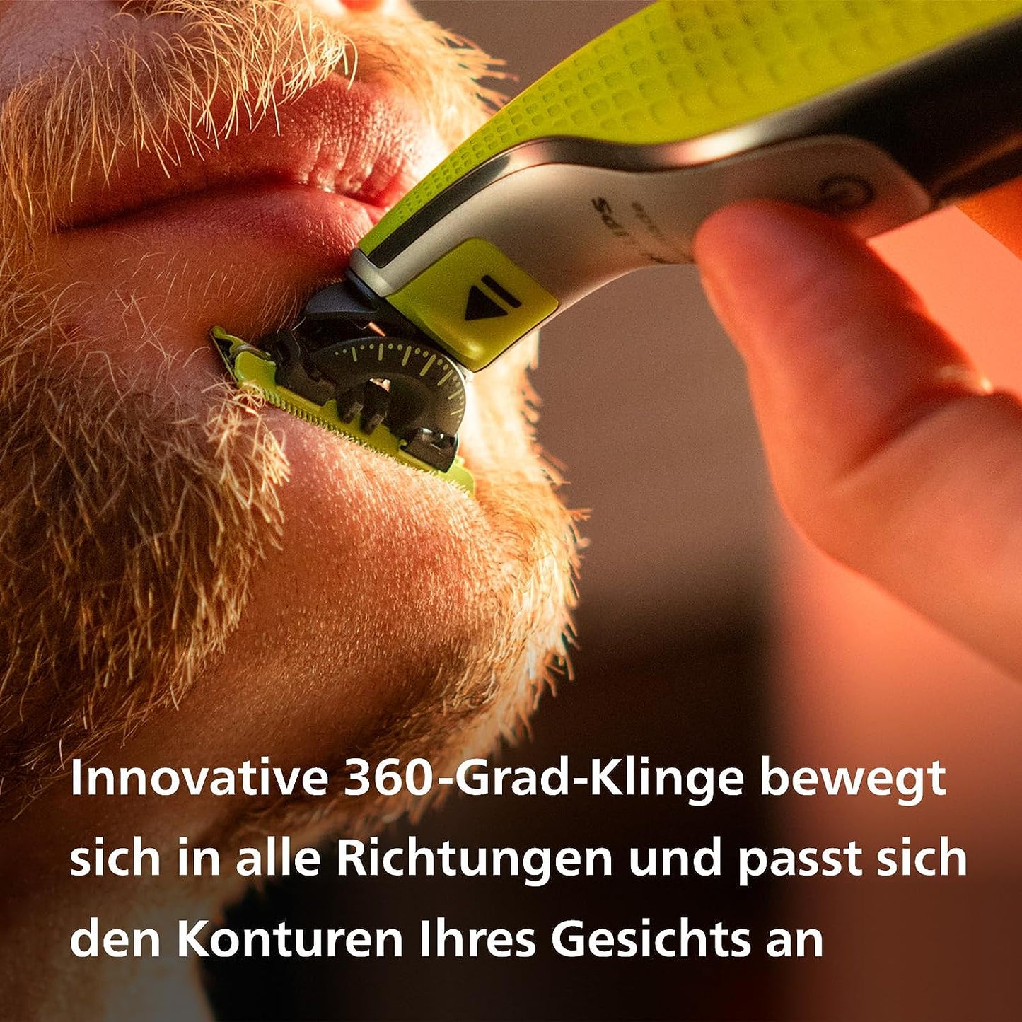 Philips OneBlade 360 Face - Elektrischer Bartstyler und Trimmer, 2x 360 Klinge, verstellbarer 5-in-1-Kammaufsatz, QP2734/30