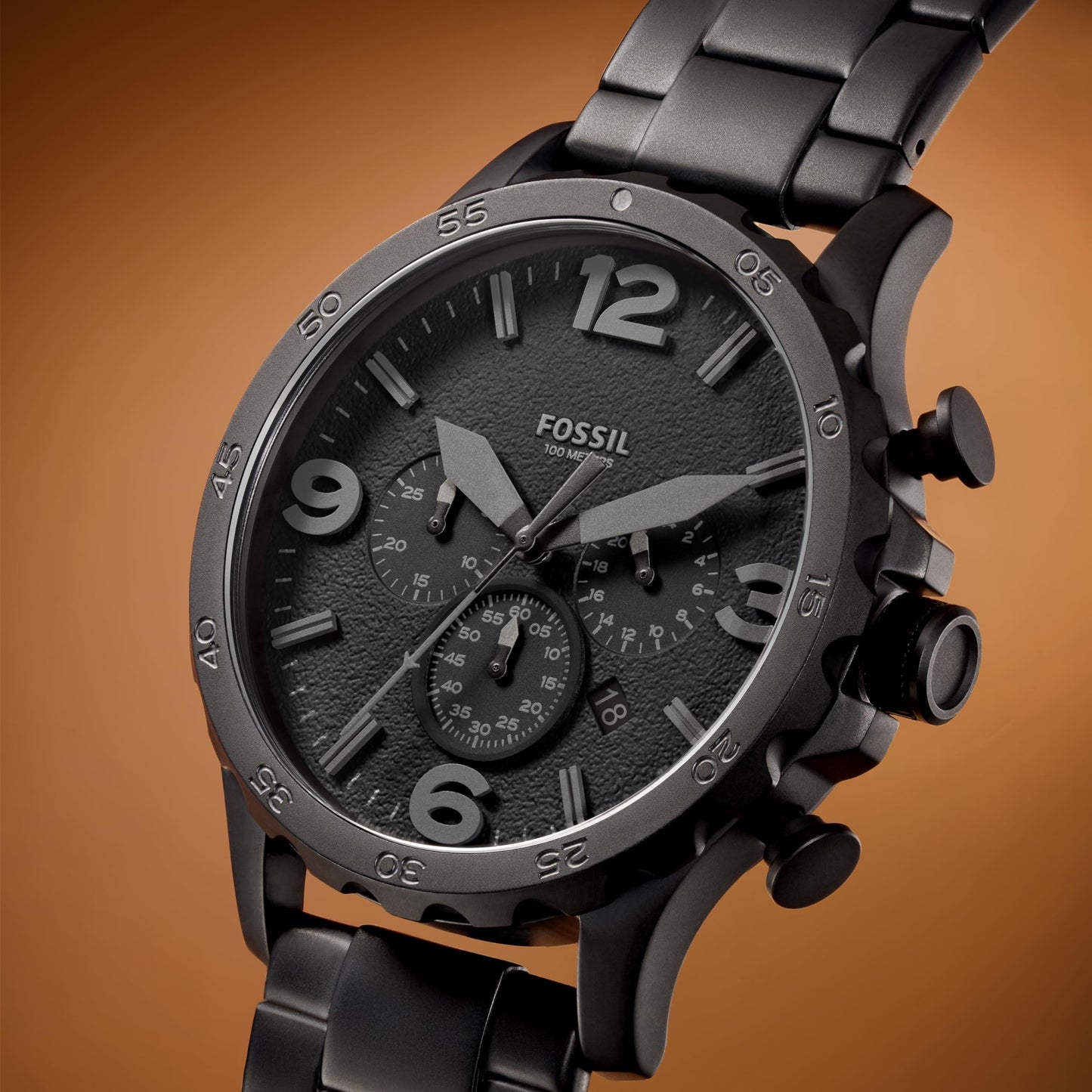 Fossil Nate Uhr Für Herren, Quarzwerk Chronograph Mit Edelstahl- Oder Lederarmband