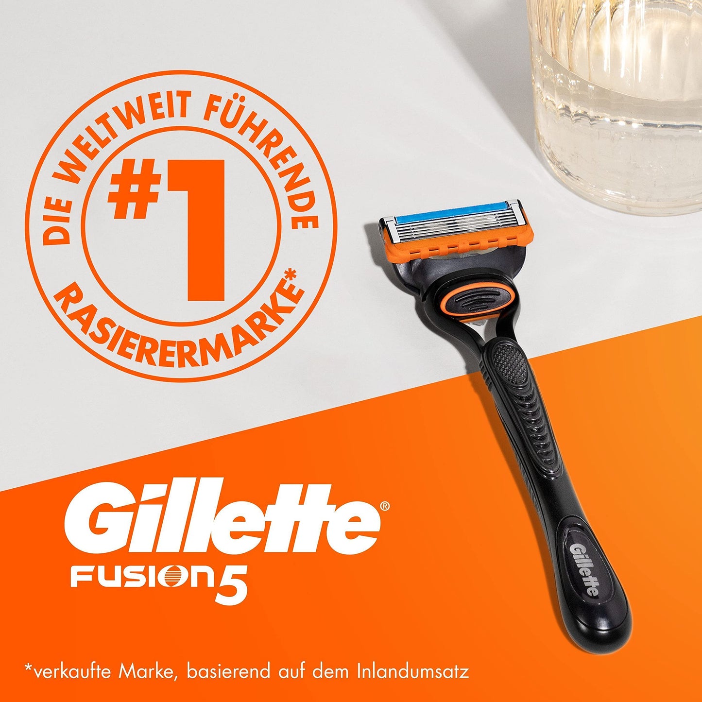 Gillette Fusion5 Rasierer für Männer, ein Gillette Rasierer, 11 Ersatzklingen, mit Gleitstreifen für eine gründliche Rasur