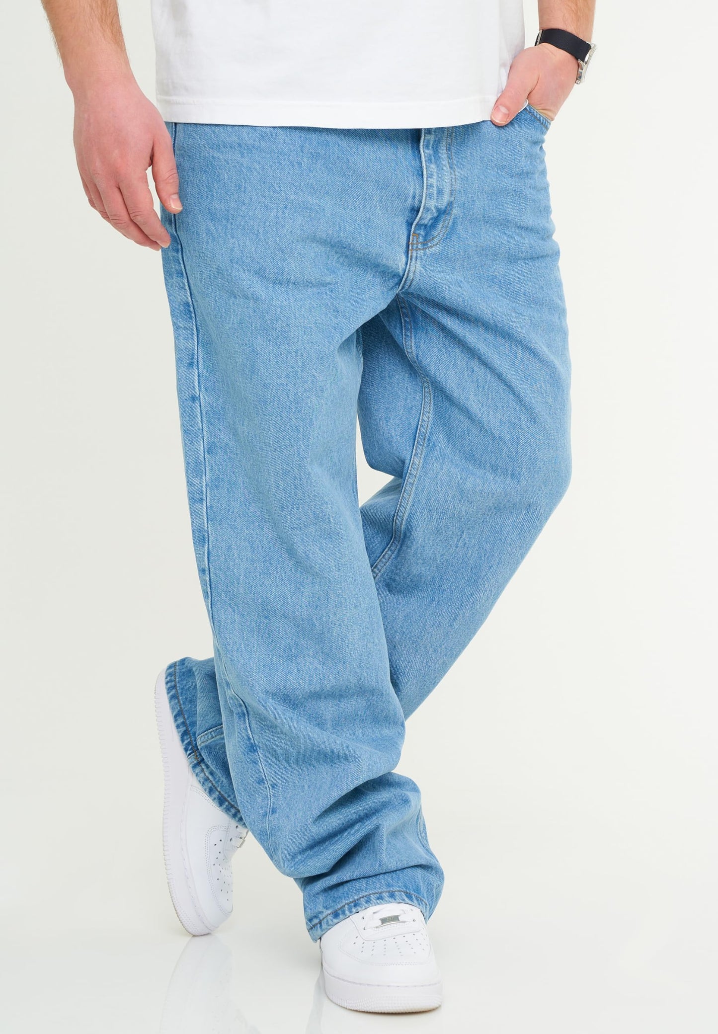 BEHYPE Men’s Loose-Fit Jeans – 100% Cotton Denim Baggy Pants