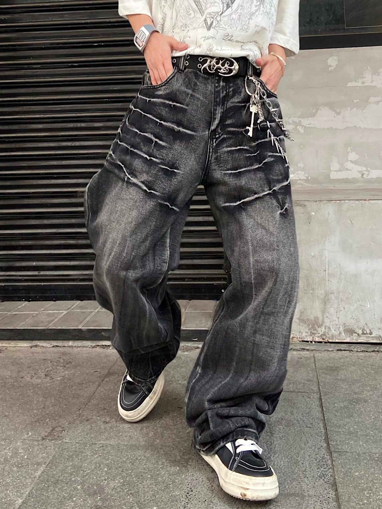 Zewool Men’s Distressed Baggy Jeans
