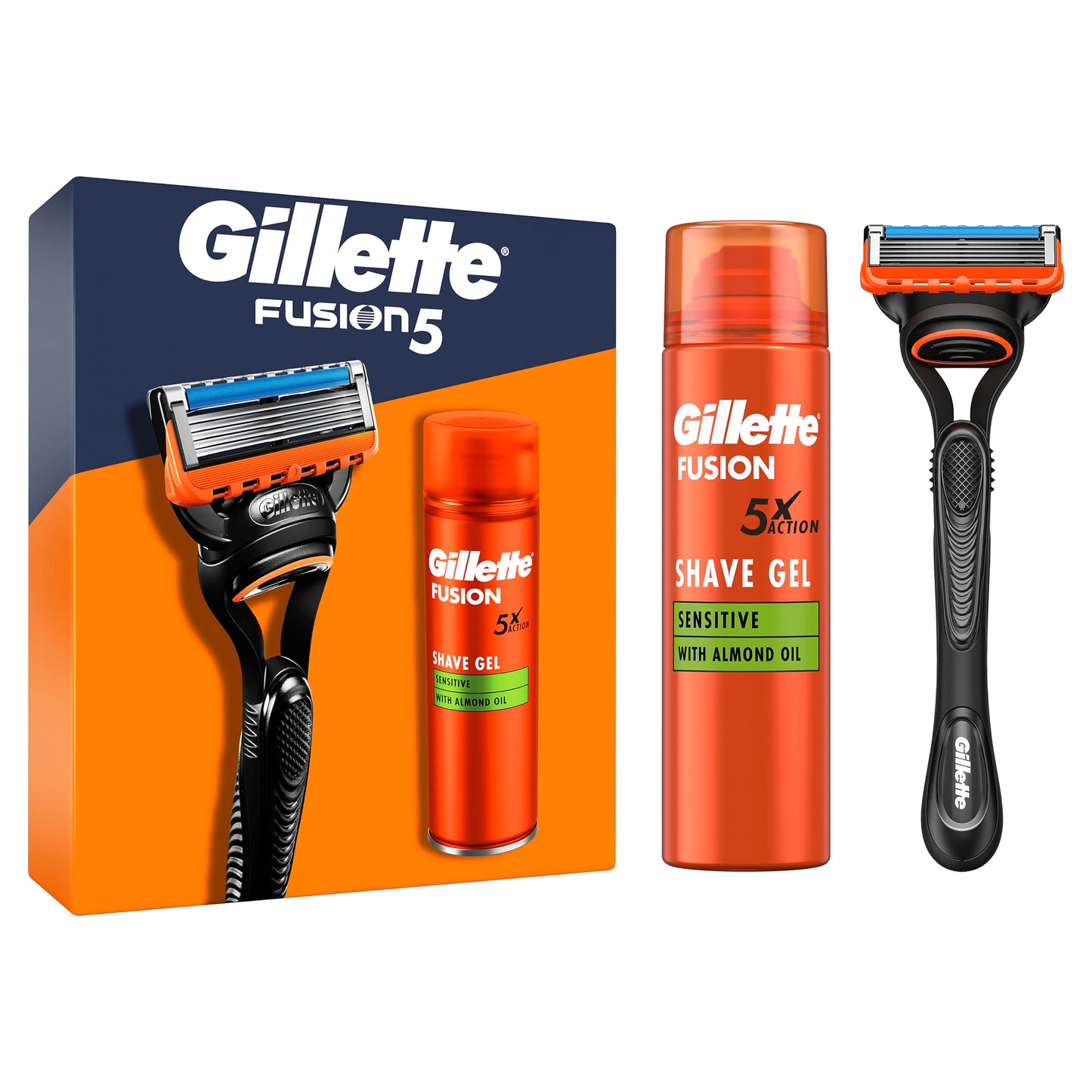 Gillette Fusion5 Rasierer für Männer, ein Gillette Rasierer, 11 Ersatzklingen, mit Gleitstreifen für eine gründliche Rasur