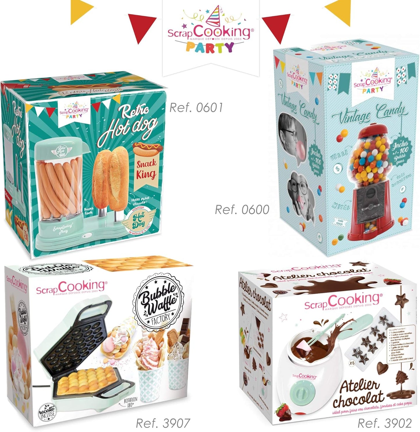 ScrapCooking 601 Hot Dog Maker Maschine-Kapazität 12 Würstchen & 2 Brötchen-Vintage-Retro-Stil für Partys Barbecues Feste Kirmes Geburstag-Grün-0601, Lebensmittelechter Kunststoff, weiß