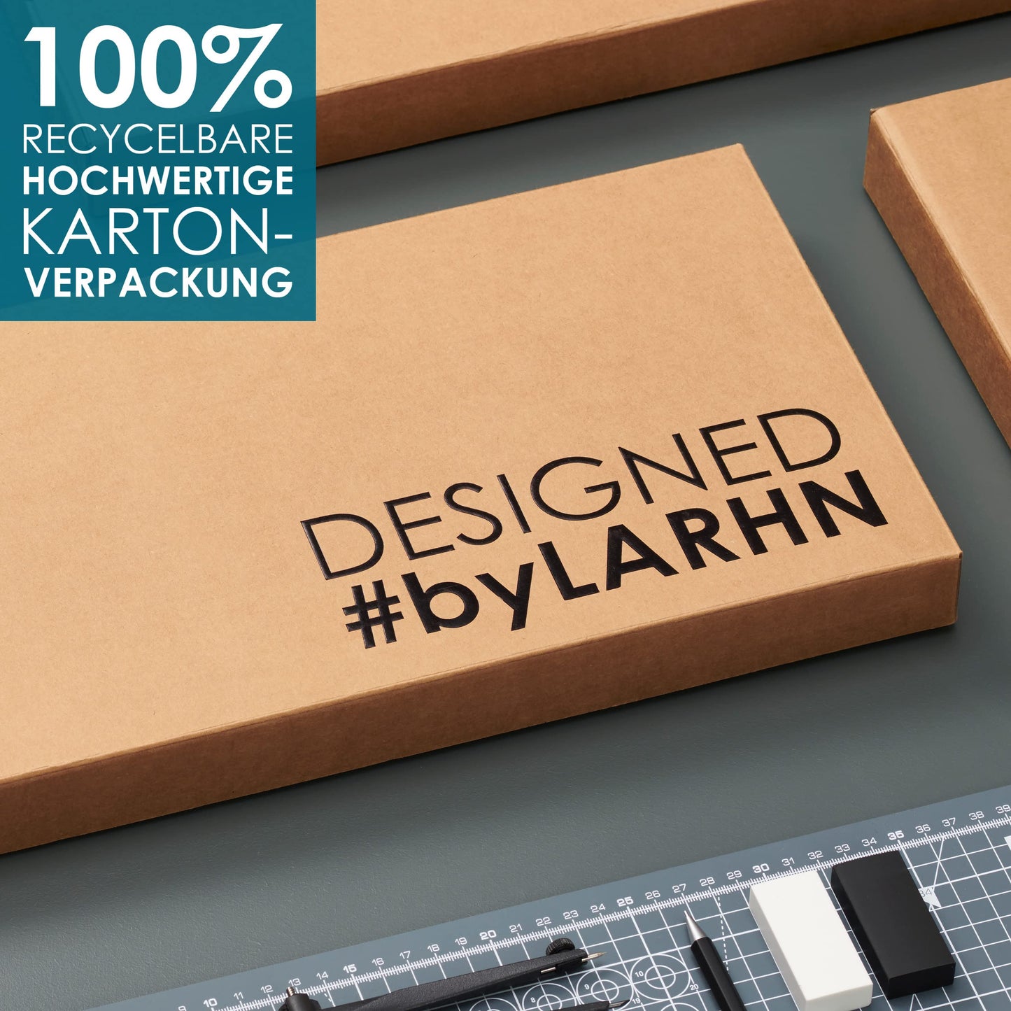 Schneidebrett Holz (3er Set) - 3 Extra Dicke Bambus-Schneidebretter - 33 x 22 cm / 28 x 22 cm / 22 x 15 cm - Die Perfekte Holzbrett Küche, Brotbretter und Servierbretter - von LARHN
