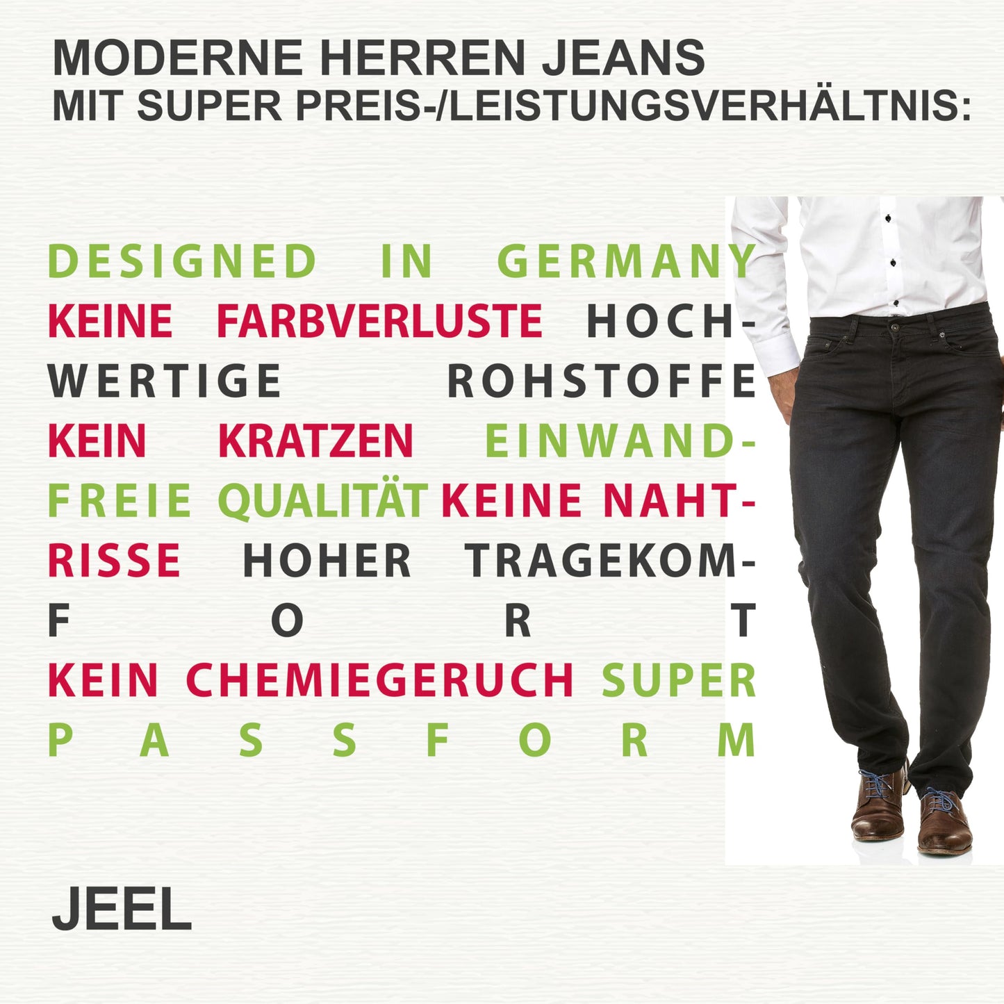JEEL Men’s Sweat Jeans – Regular Fit Straight Cut