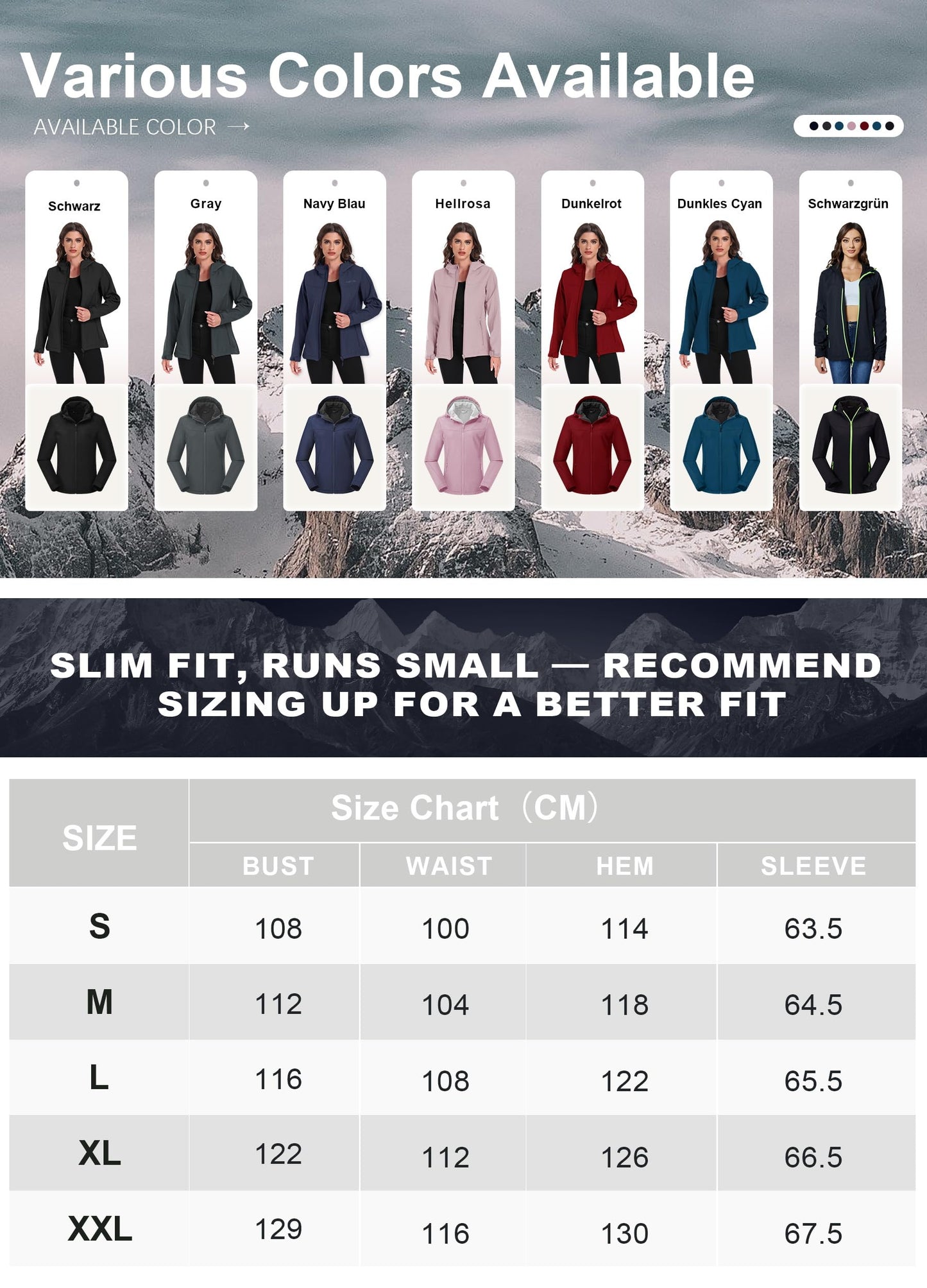 Women’s Softshell Jacket – Waterproof Fleece-Lined Outdoor Coat