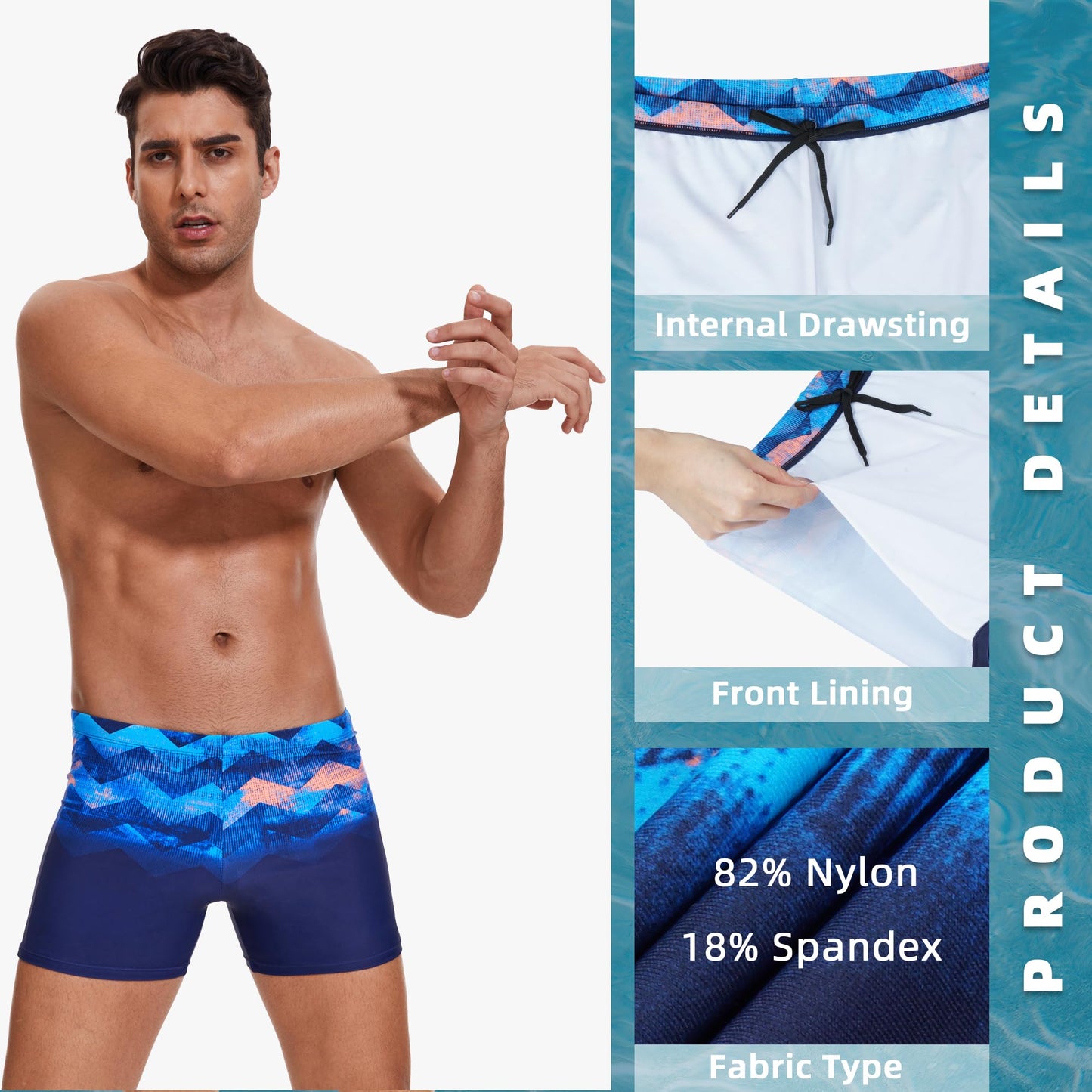 Men’s Short Swim Trunks – Quick-Dry, Hydrophobic Swim Shorts