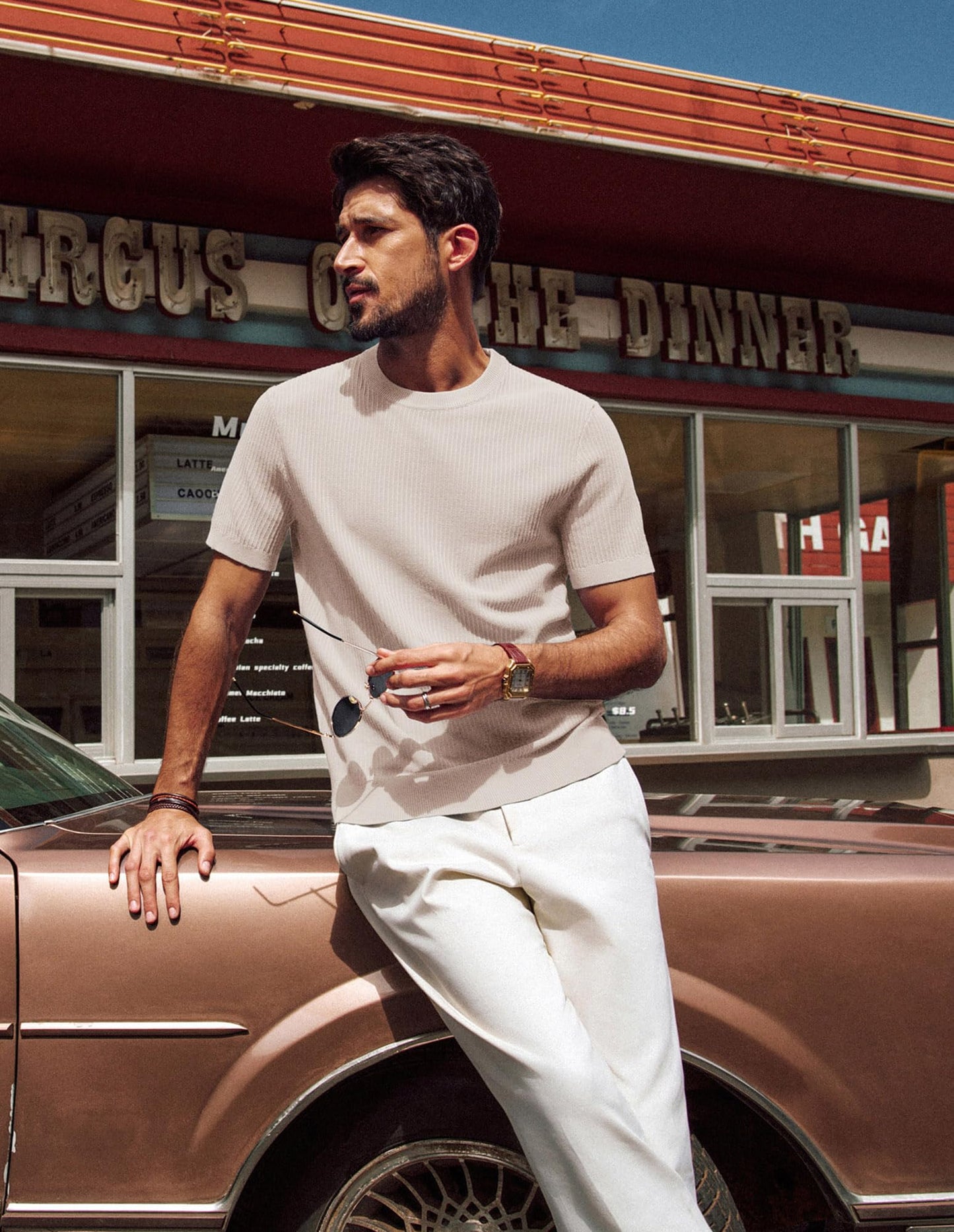 Men’s Short Sleeve Knitted Crew Neck T-Shirt