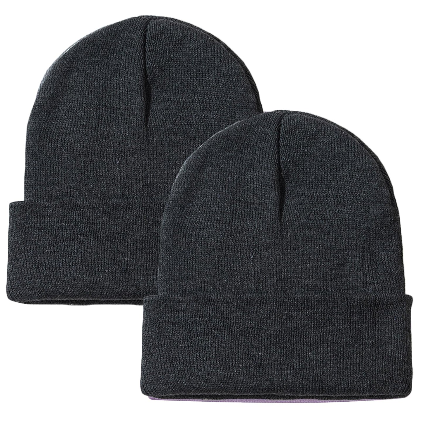 ZOORON 1&2 Pack Beanie for Men Women Slouchy Beanie Hats Winter Knit Caps Soft Ski Hat Unisex