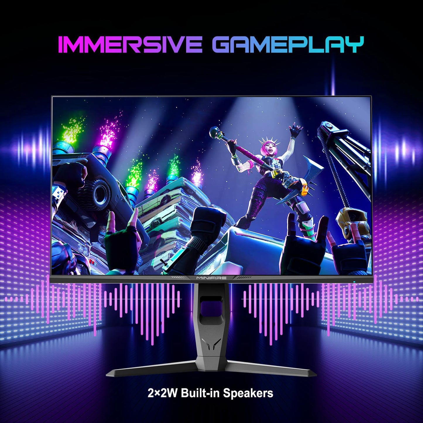 Minifire 24 Inch Monitor, 100 Hz, IPS, Full HD (1920 x 1080), AMD FreeSync, sRGB110%, Frameless Screen, Eye Care, HDMI Type-C, Adjustable Tilt, VESA (MF24X3A Type-C Cable Included)