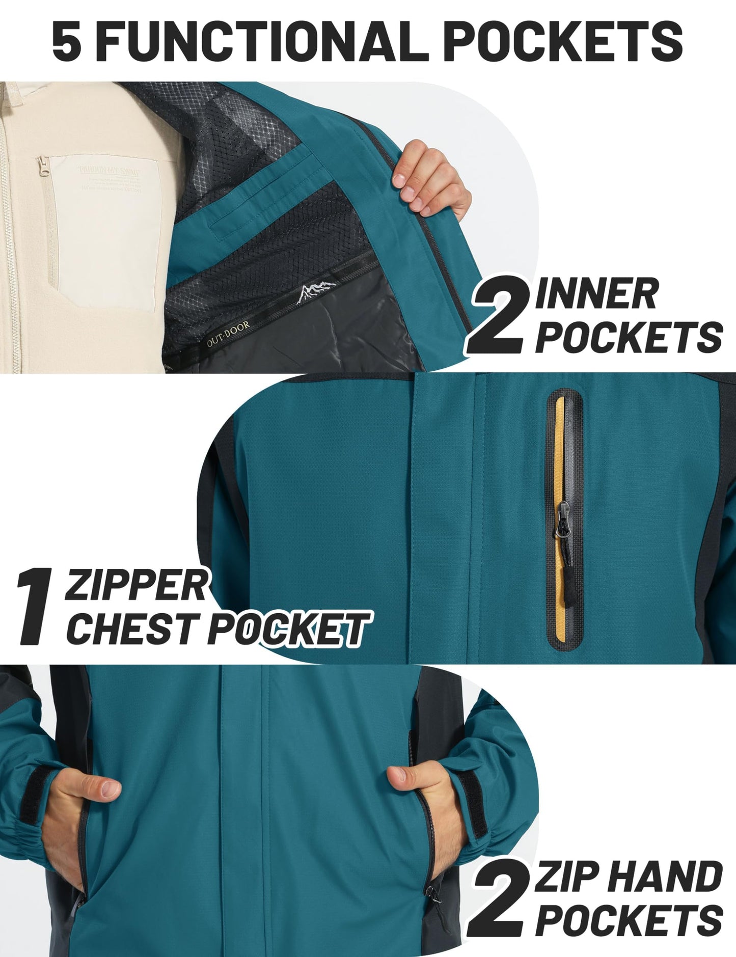 Men’s Outdoor Jacket – Lightweight Water-Resistant Hiking Coat