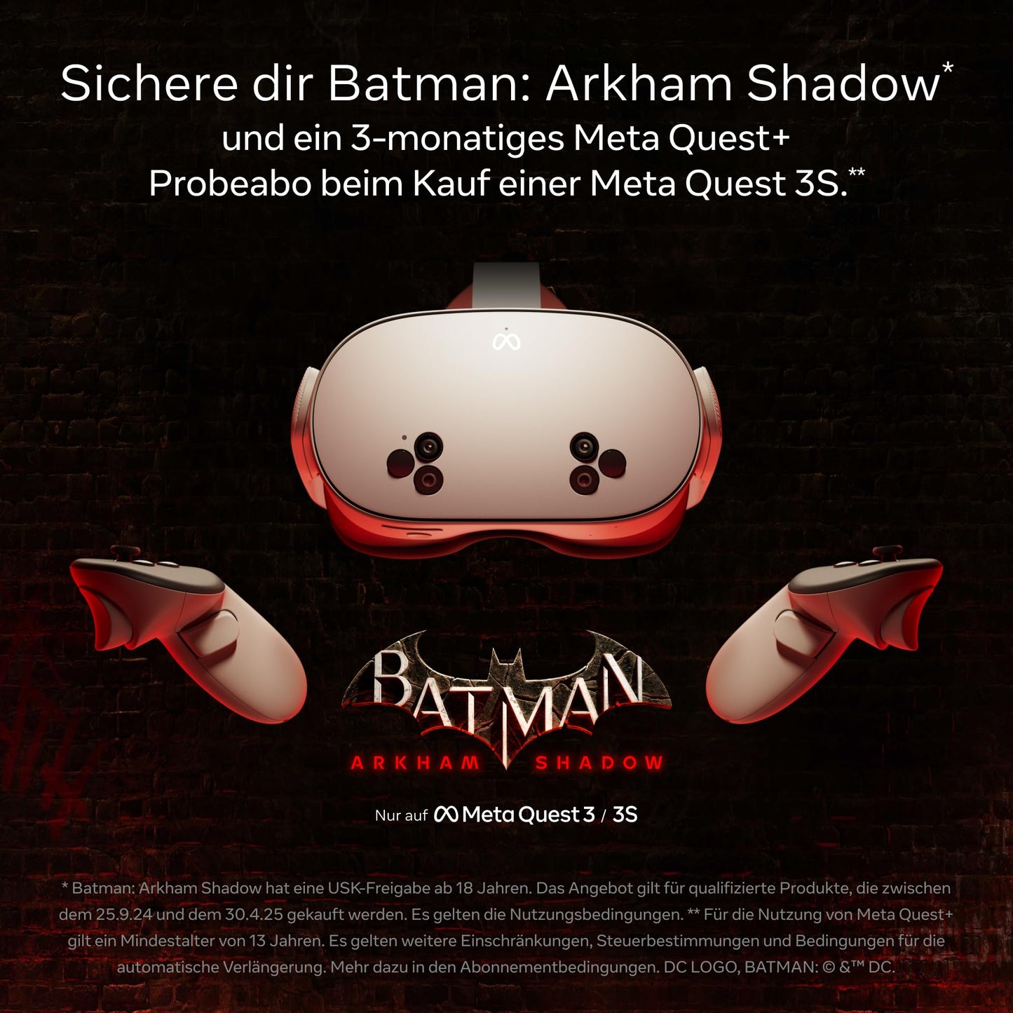 Meta Quest 3S 128 GB – Mit Batman: Arkham Shadow und 3-monatigem Meta Quest+ Probeabo – All-in-One-Headset