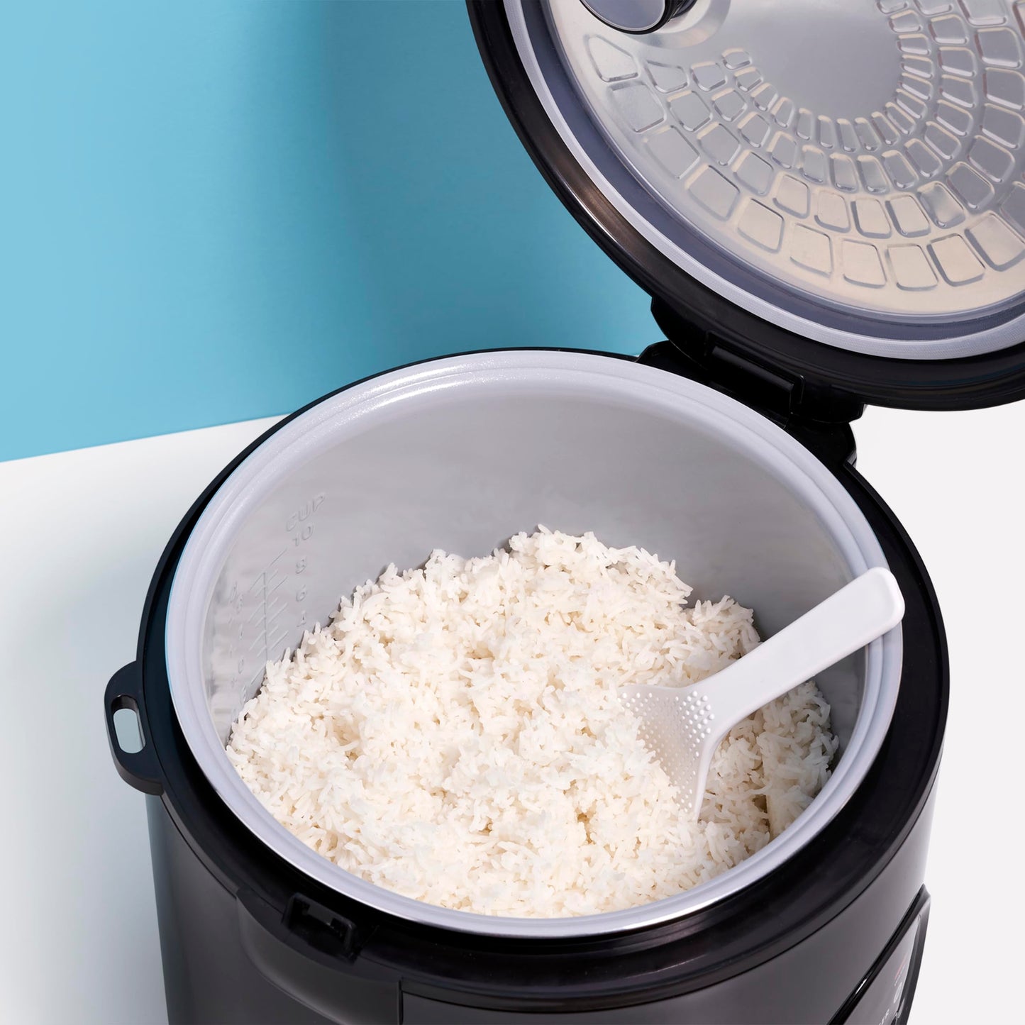 REISHUNGER Reiskocher & Dampfgarer mit Keramikbeschichtung - 1,2 L, Schwarz - Für 1-6 Personen - Schnelle Zubereitung ohne Anbrennen - Mit Warmhaltefunktion inkl. Dämpfeinsatz, Löffel & Messbecher