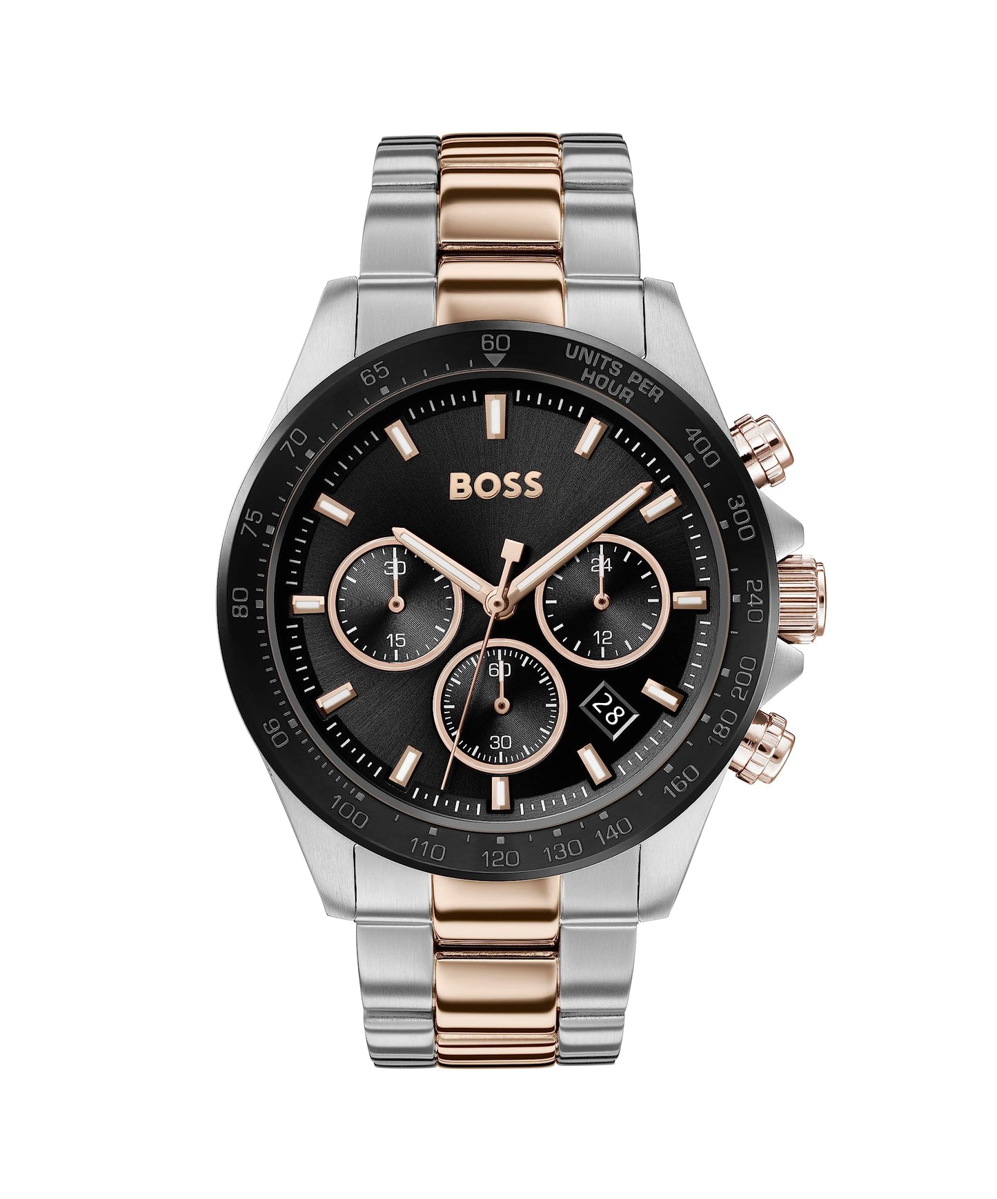 BOSS Chronograph Quartz Watch for Men with Silver Stainless Steel Bracelet