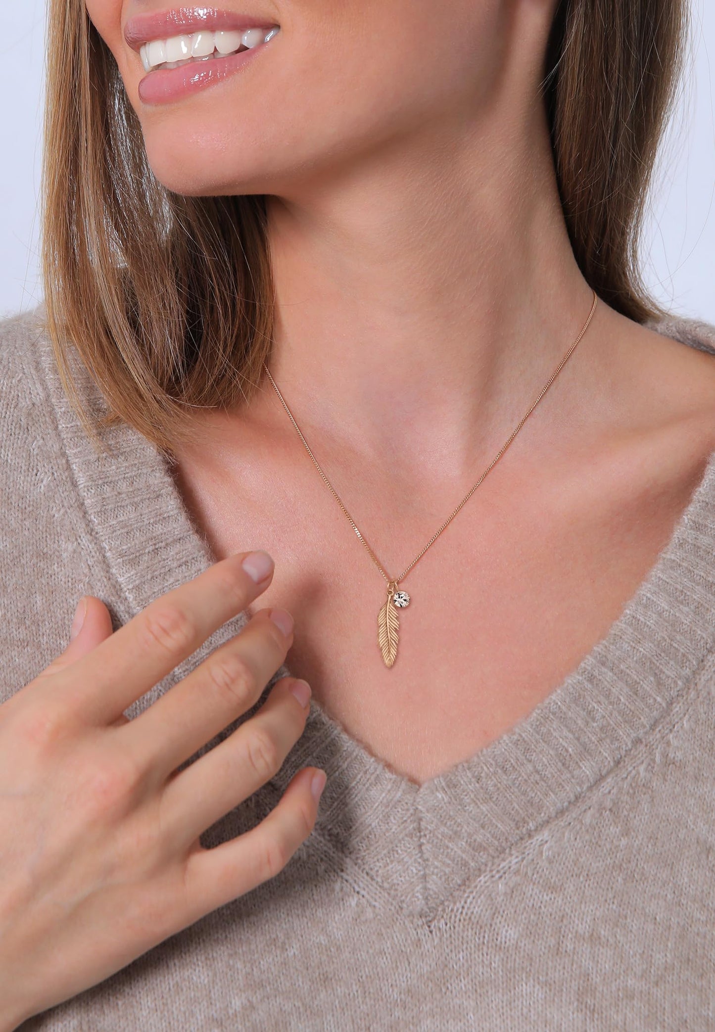 Elli Women's Feather Pendant Necklace