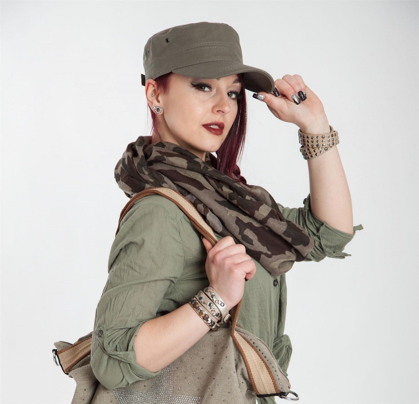 styleBREAKER Unisex Cap im Military-Stil aus robustem Baumwoll-Canvas, Klettverschluss verstellbar 04023020