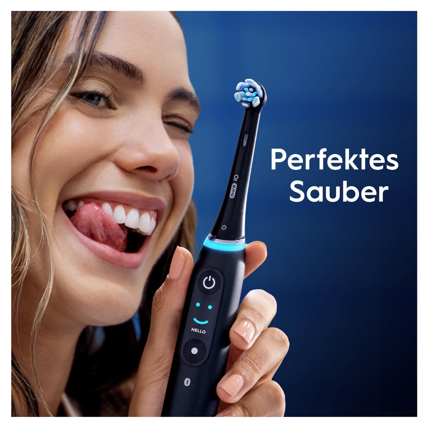 Oral-B iO Sanfte Reinigung, Original Aufsteckbürsten, geeignet für empfindliches Zahnfleisch, Schwarz, 8 Stück