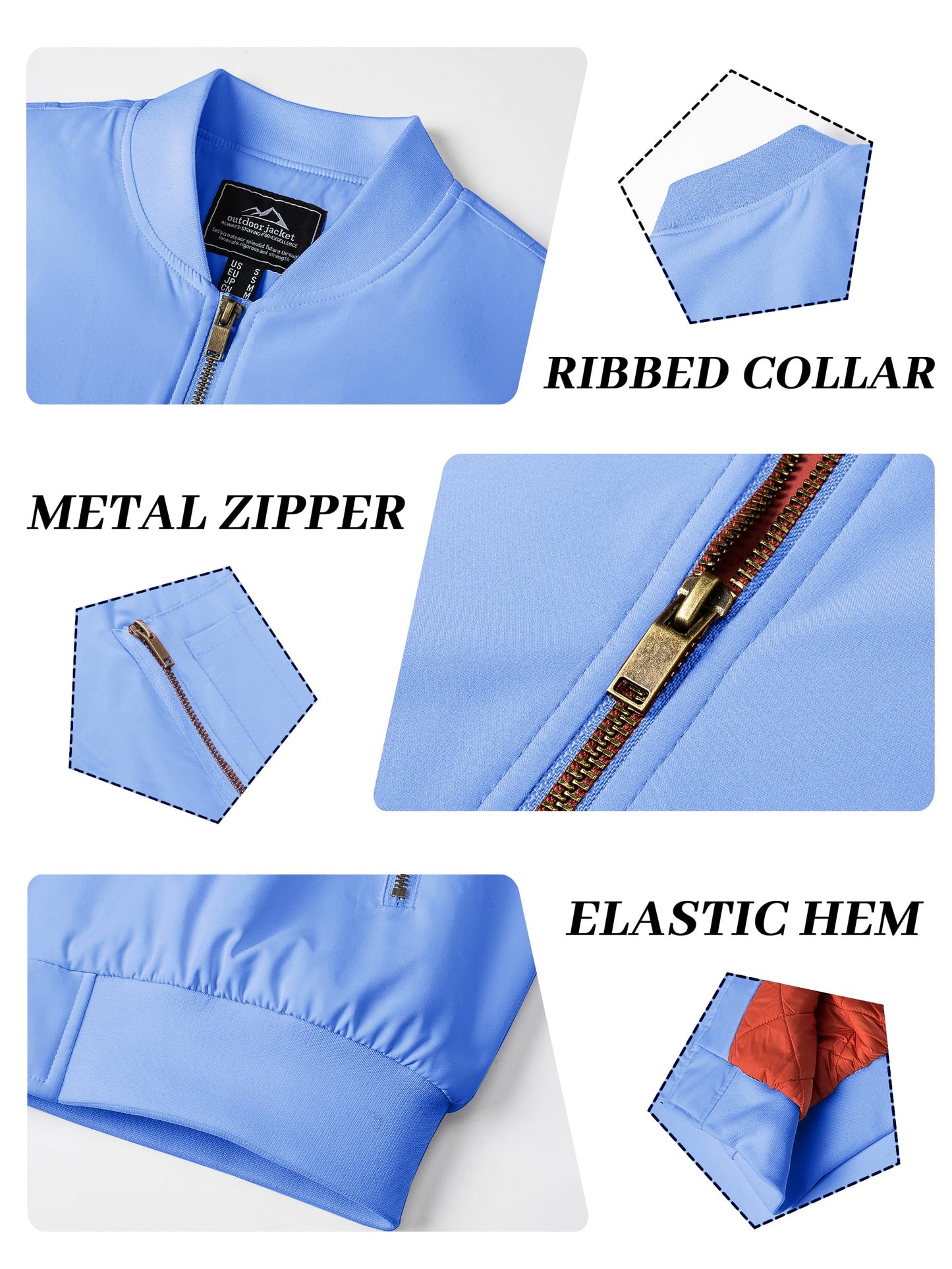 KEFITEVD Men’s Bomber Jacket – Casual Windproof Zip-Up Jacket