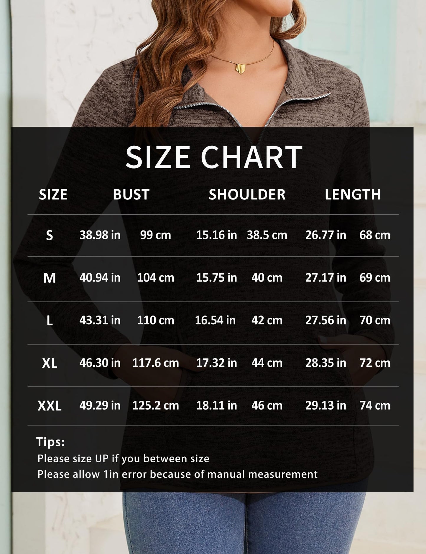 iWoo Women’s 1/4 Zip Pullover Sweatshirt – Casual Long Sleeve Top