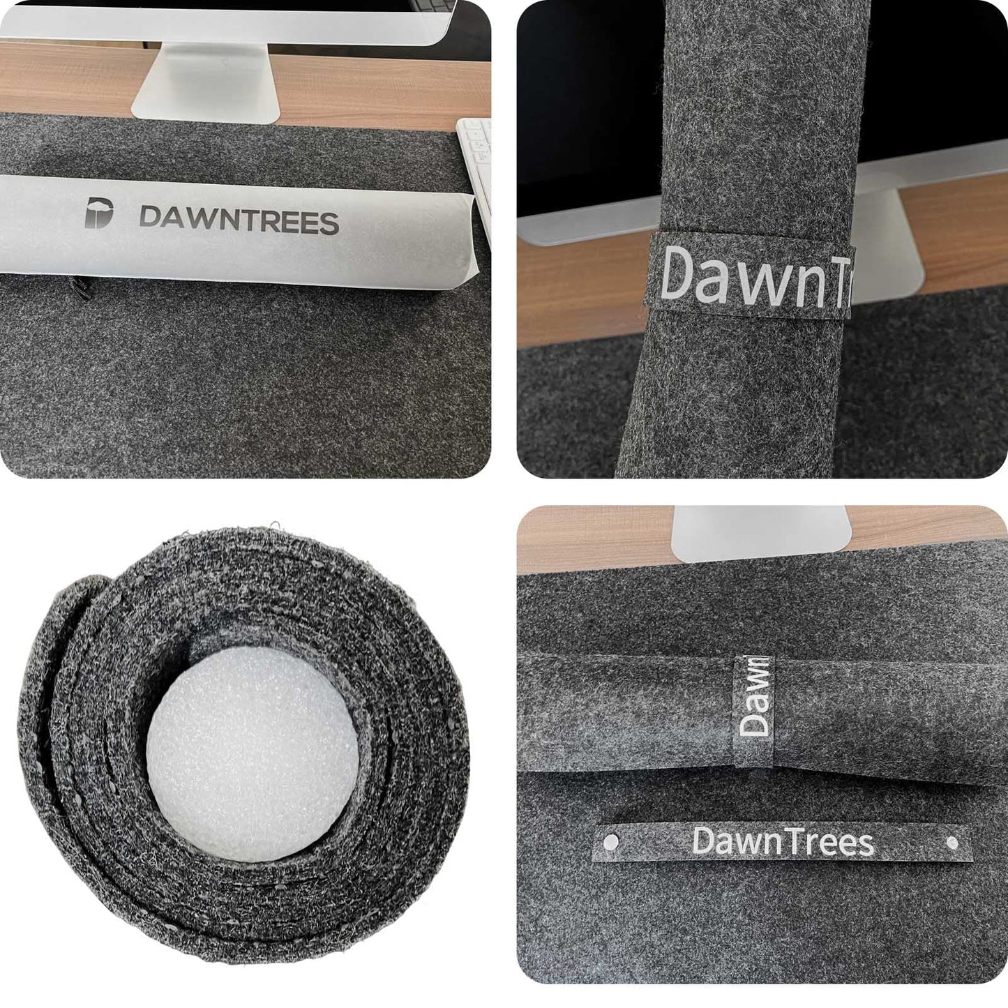 DAWNTREES Schreibtischunterlage Filz,Filz Mauspad Groß,Rutschfeste Desk Mat,Schreibtischmatte für Büro und Zuhause,Office Desktopschutz (dunkelgrau)