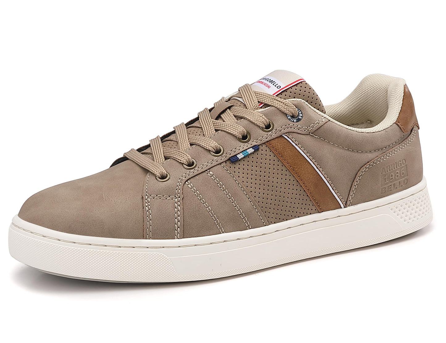 Men’s Casual Leather Sneakers – Lightweight Outdoor Trainers for Walking & Hiking