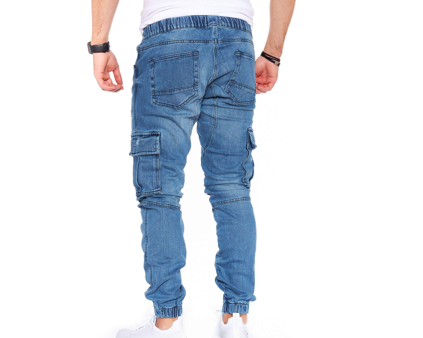 Men’s Cargo Jeans – Regular Slim Fit Denim Joggers
