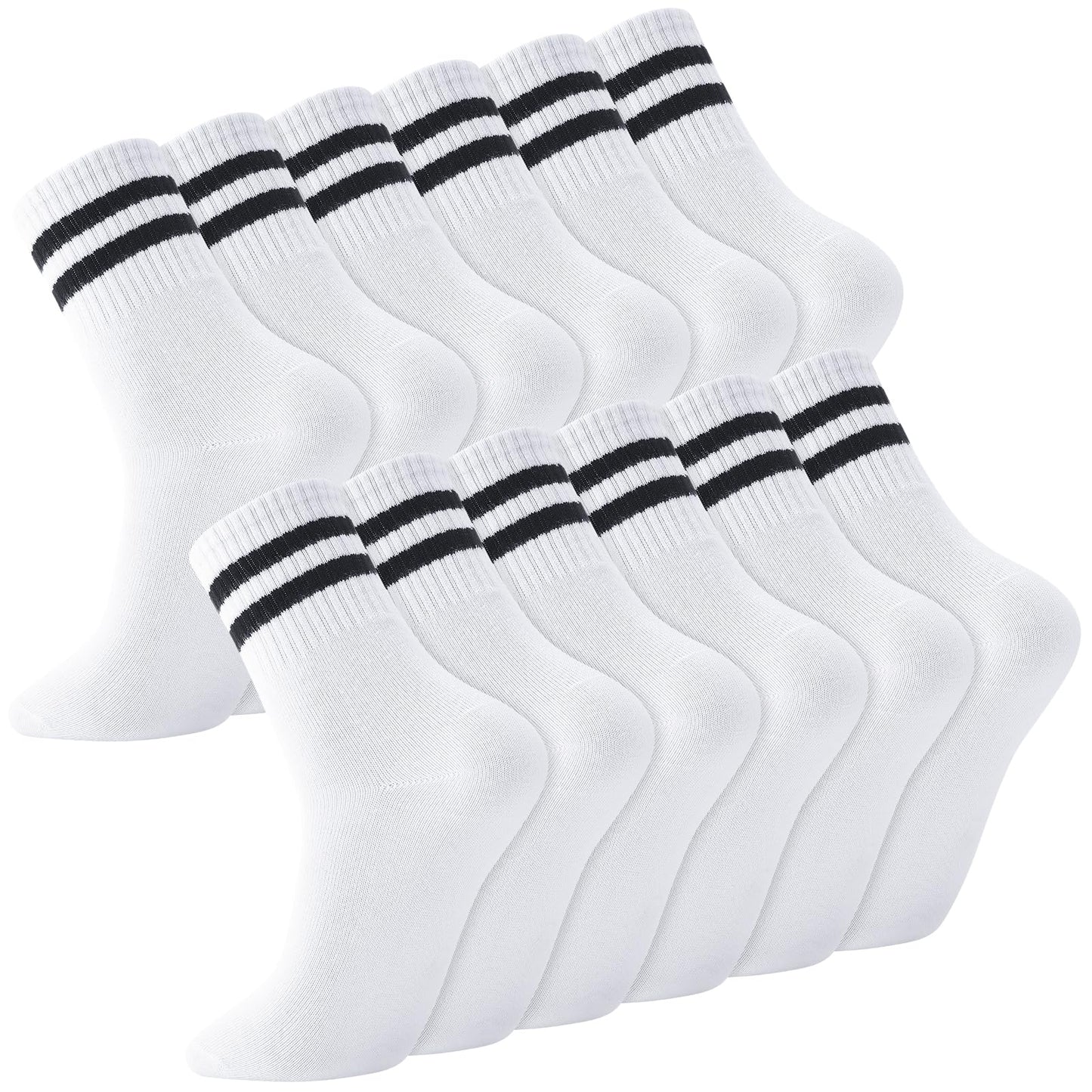 Taonganui Men’s Tennis Socks – 6-Pack Striped Cotton Sports Socks