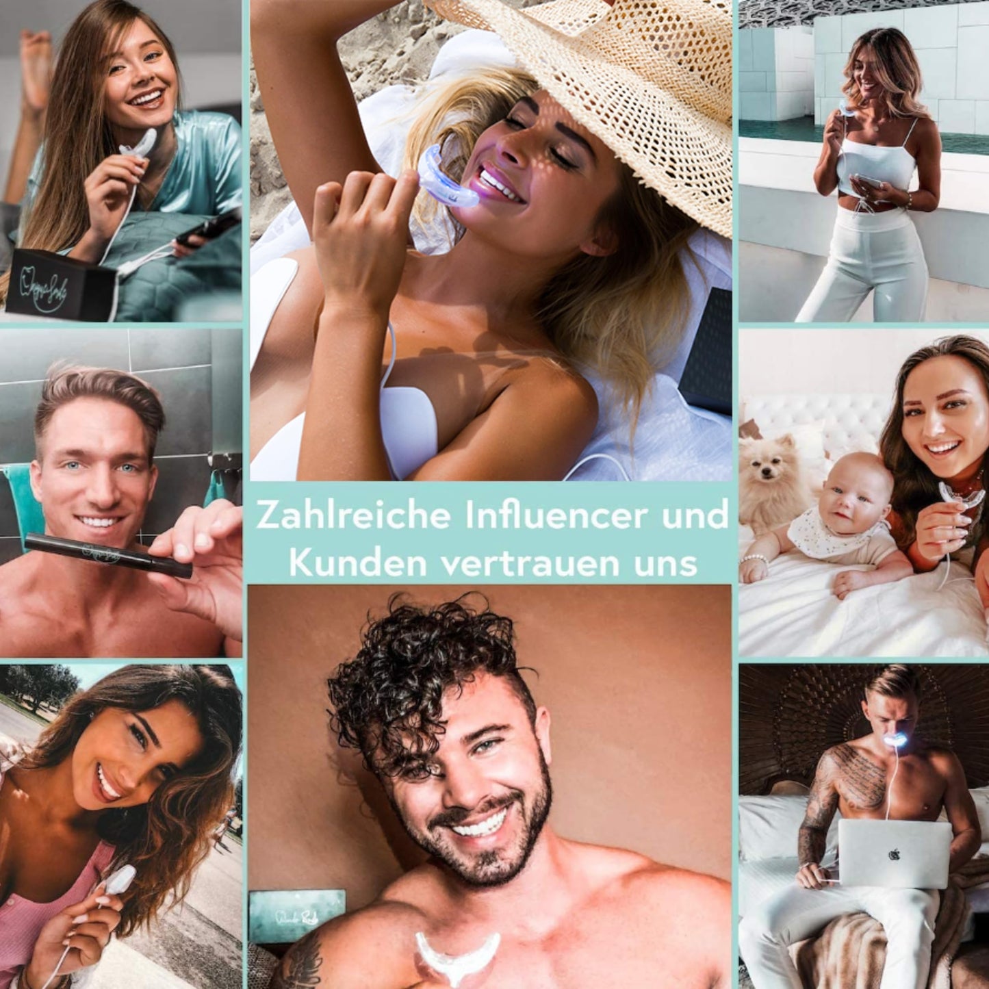 Hochwertiges Teeth whitening kit von UniqueSmile - Testsieger 2023-100 Tage risikofrei testen - All in One Bundle für Zahnaufhellung & weiße Zähne - Zahn Bleaching Set (Basic-Set)
