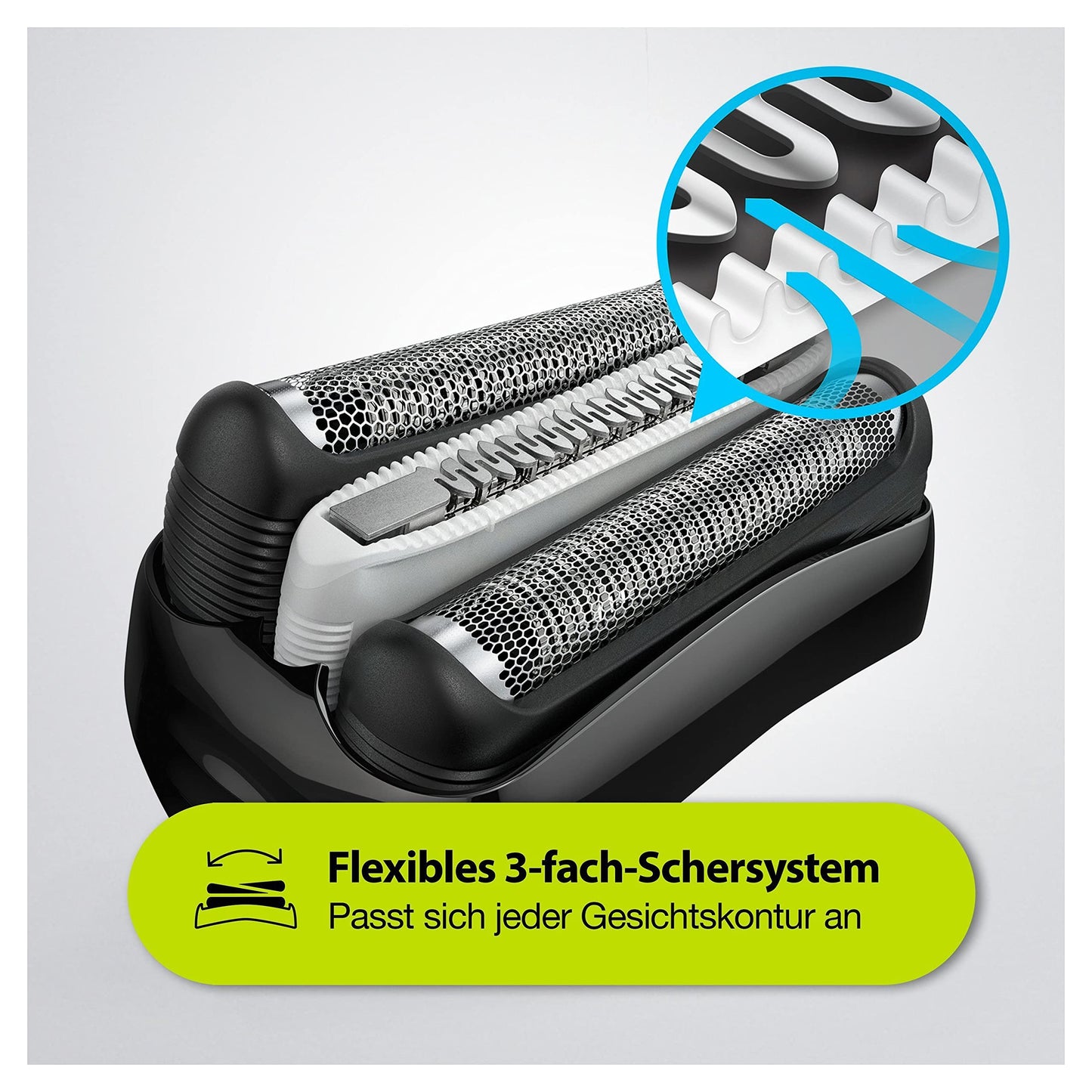 Braun Series 3 ProSkin Elektrorasierer mit Präzisionstrimmer, Rasierer Herren Elektrisch, elektrischer Rasierer, Wet&Dry, rasierapparat, trockenrasierer, Made in Germany, 3040s, schwarz/blau