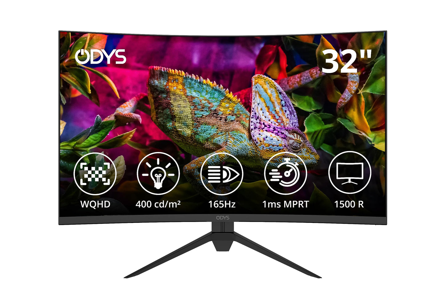 ODYS i27 Monitor - 27-Zoll-Bildschirm im rahmenlosen Design, Full HD, 100 Hz, mit HDR, IPS Panel, FreeSync, HDMI, USB-C, 3,5mm Audio