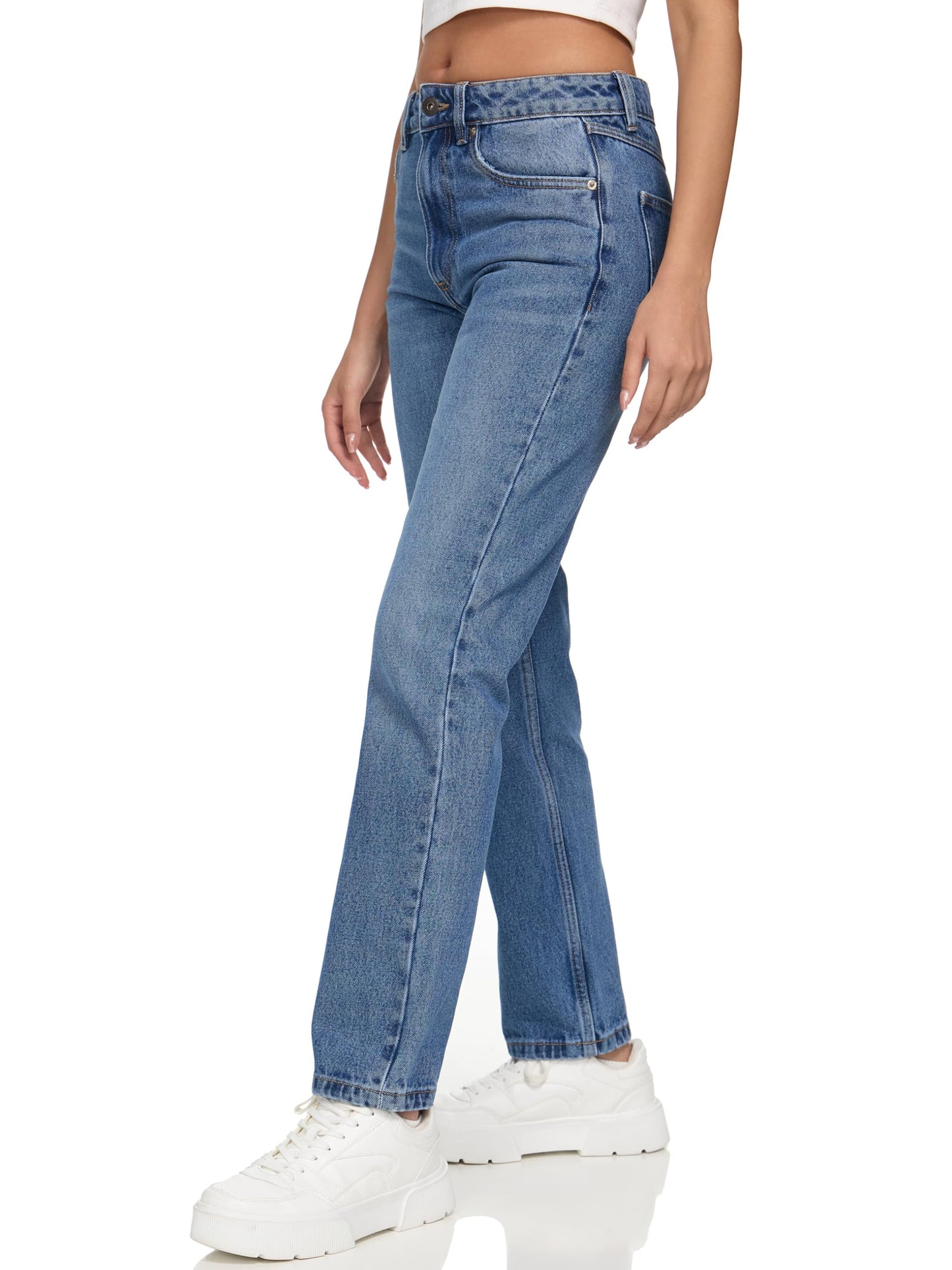REPUBLIX Women’s Loose Fit Jeans RJ-1002 – Mid-Rise 100% Cotton Denim