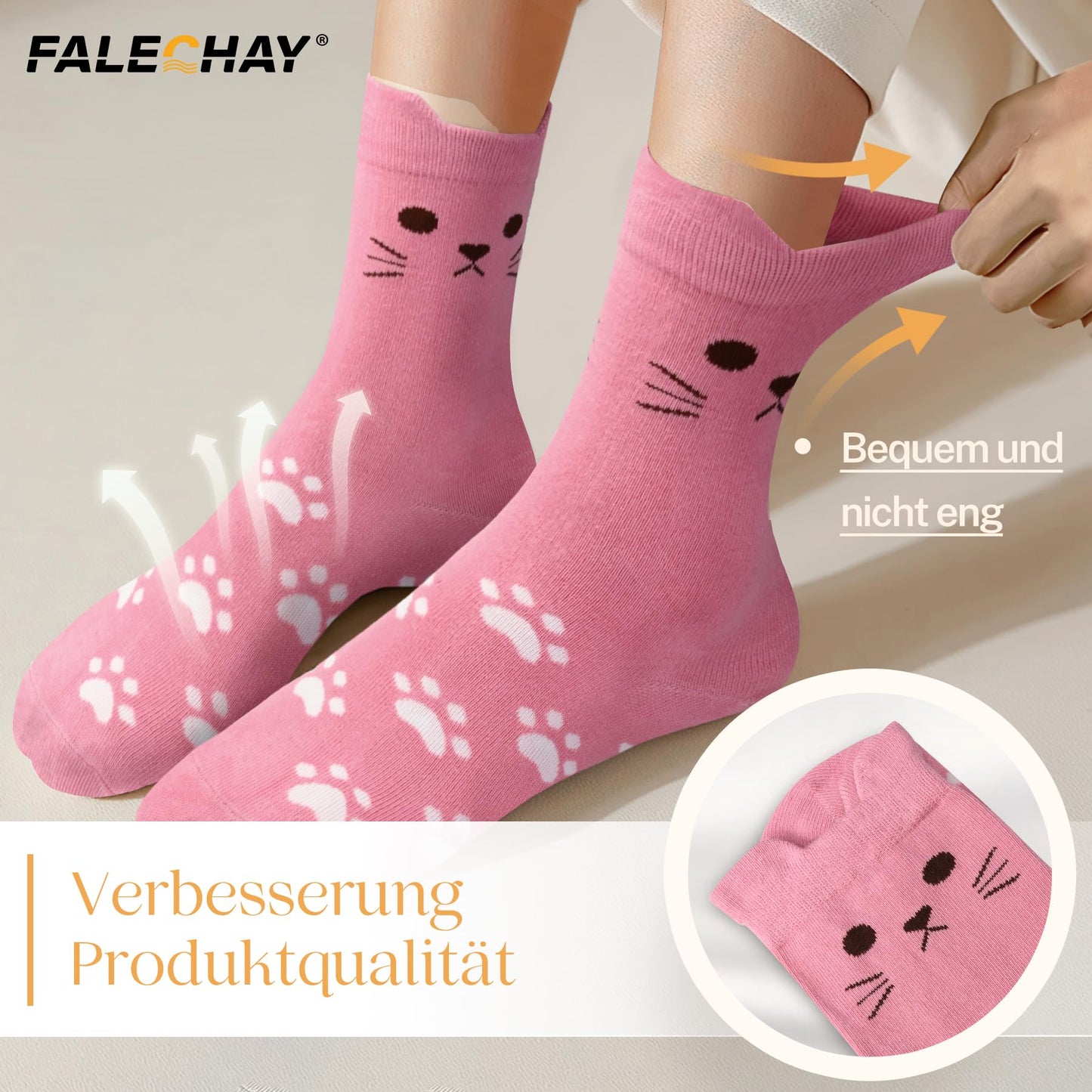 Falechay Women's Socks 10 Pairs – Colorful Cotton Sports Socks