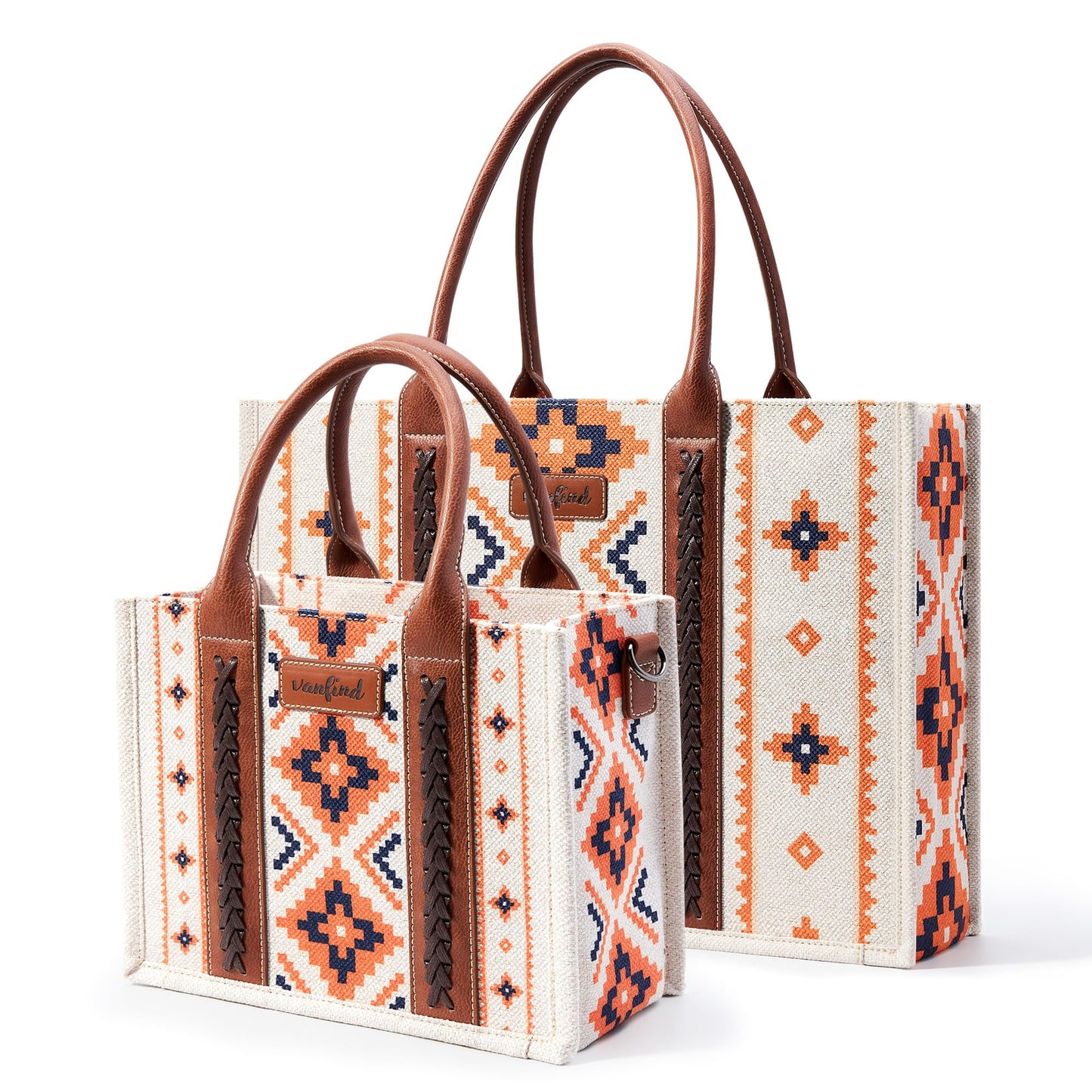 KALIDI Tote Bag for Women – Aztec Pattern Canvas Shoulder Bag