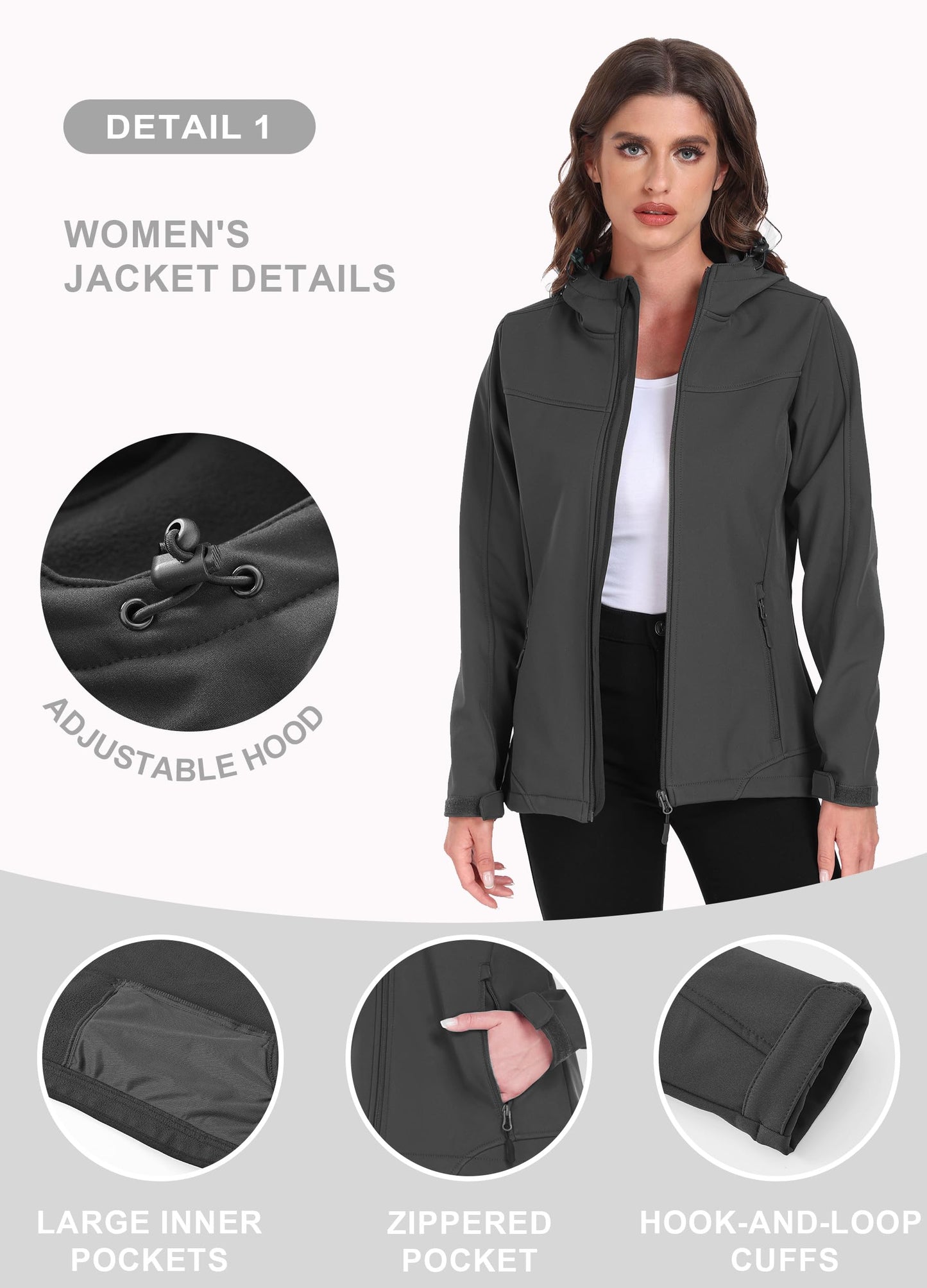 Women’s Softshell Jacket – Waterproof Fleece-Lined Outdoor Coat