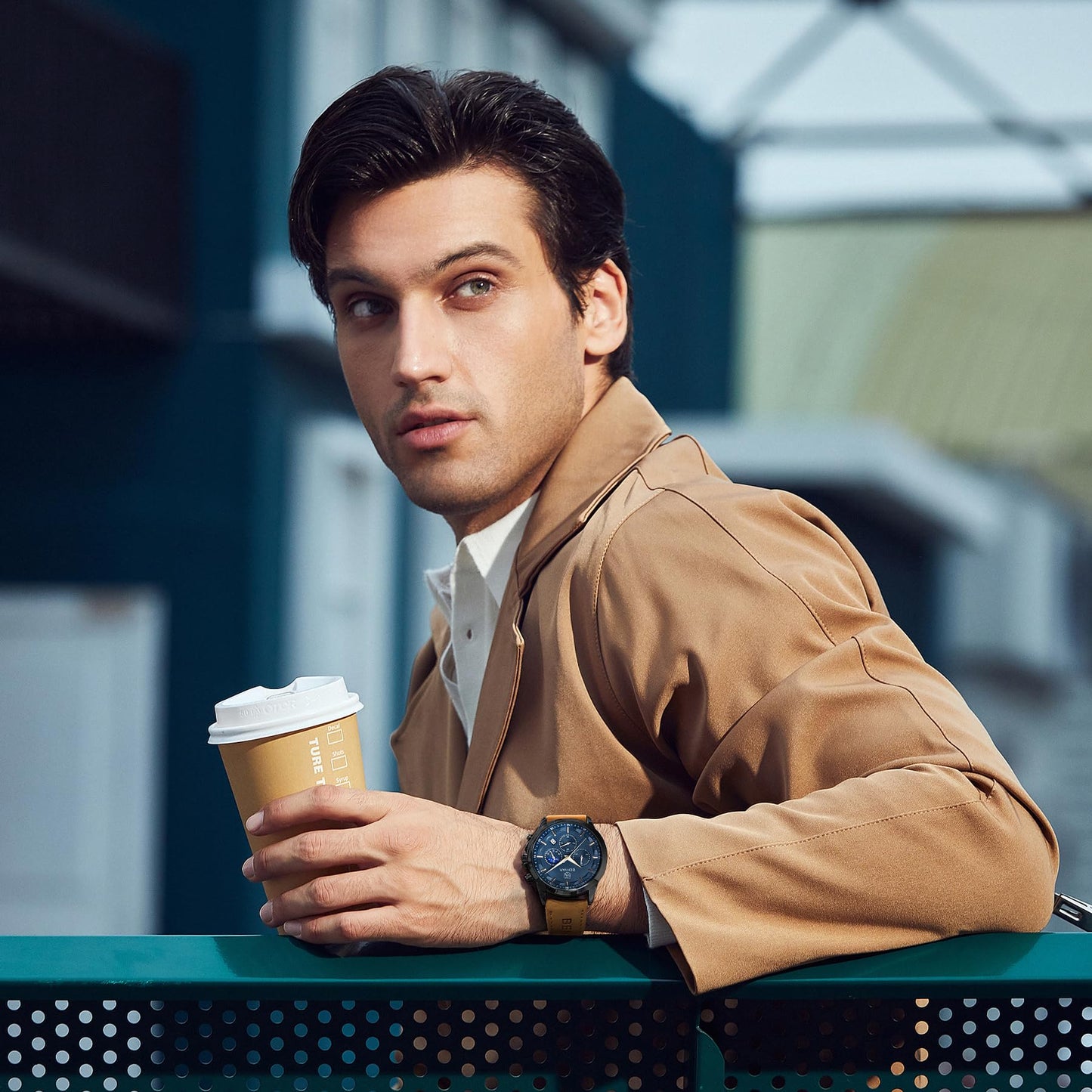BY BENYAR Uhren Herren Chronograph Analog Quarz Wasserdicht Armbanduhr Herren Mode Lässig Business Herrenuhr mit Kalender Lederarmband/Edelstahlarmband Uhr Geschenk für Männer
