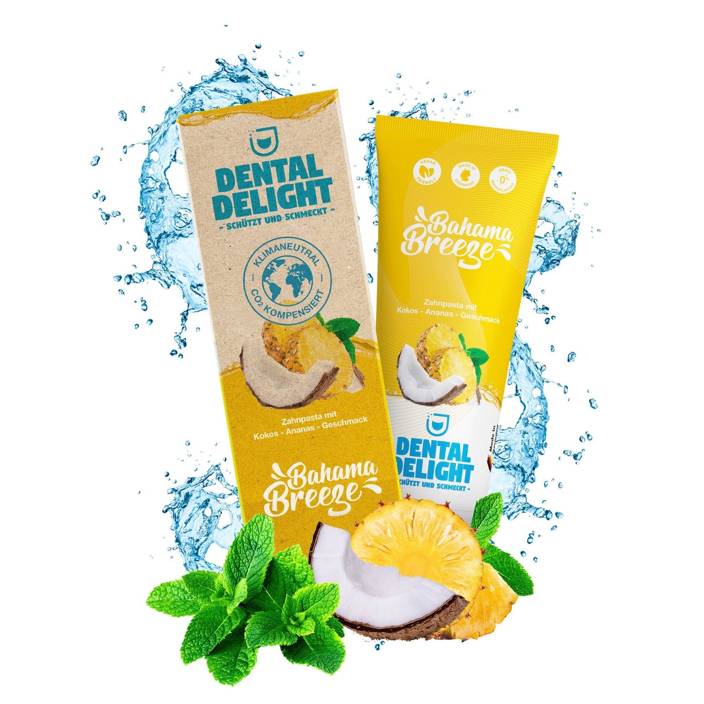 DENTAL DELIGHT Polar Punch Zahnpasta (TESTSIEGER), Vegane Zahnpasta mit Geschmack, Zahncreme (Minze, 4er Pack)