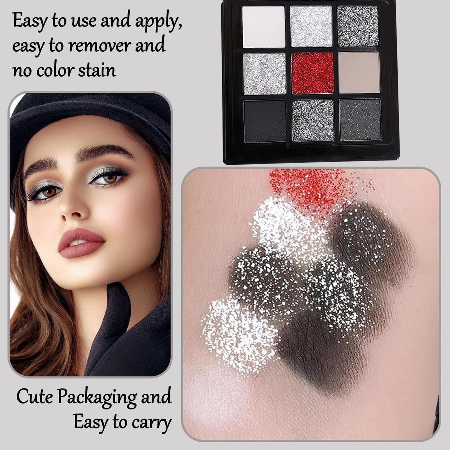 Lilbitty Nude Brown Eyeshadow Palette – Rose Gold & Dark Brown Bronze Highly Pigmented Long-Lasting Cream Eyeshadow for Brown Eyes
