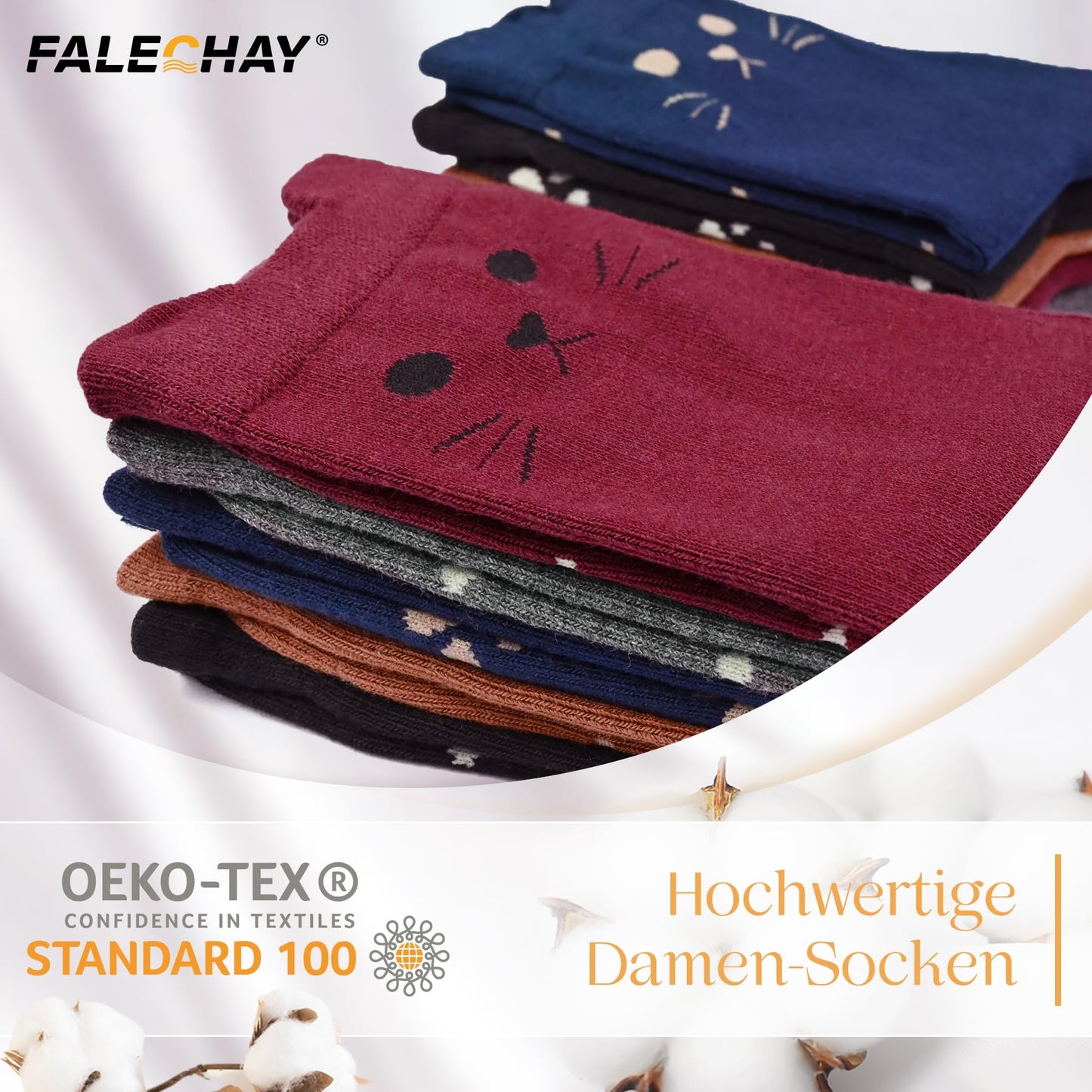 Falechay Women's Socks 10 Pairs – Colorful Cotton Sports Socks