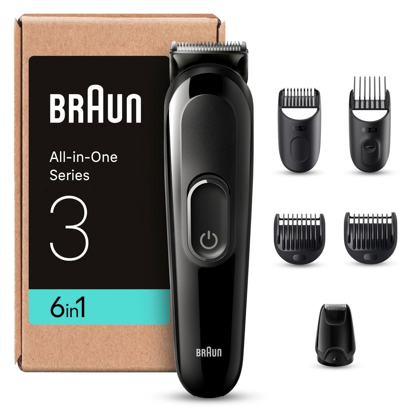 Braun All-In-One Bartpflege Bodygroomer Set, 8-in-1 Barttrimmer / Bartschneider, Nasenhaartrimmer, Trimmer/Haarschneider Herren, Haarschneidemaschine, wasserdicht, 80 Min. kabellose Laufzeit, MGK3441