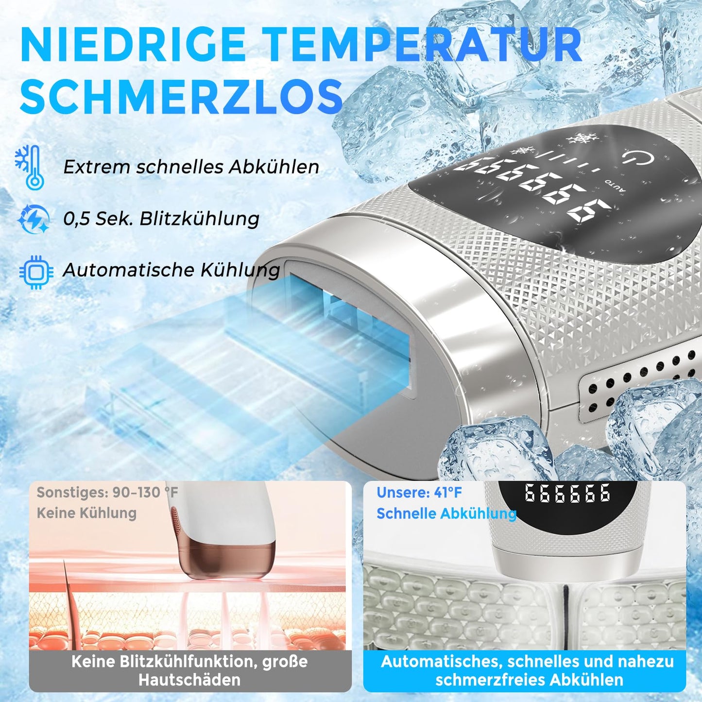 Atopskins IPL Haarentfernungsgerät, Schmerzlose Laser-Haarentfernung, 5 Intensitäten IPL Geräte Haarentfernung Und IPL Laser 2 in 1, Kann am Ganzen Körper Angewendet Werden, Inklusive IPL-Schutzbrille