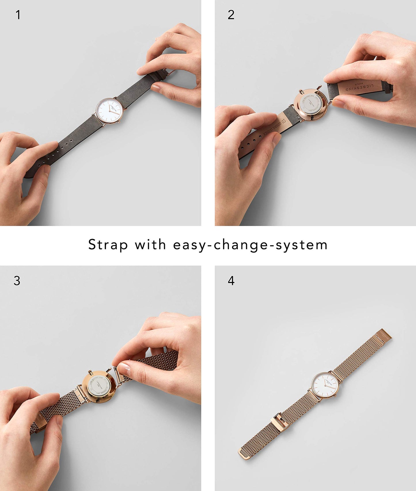 Liebeskind ladies analog quartz watch with leather strap