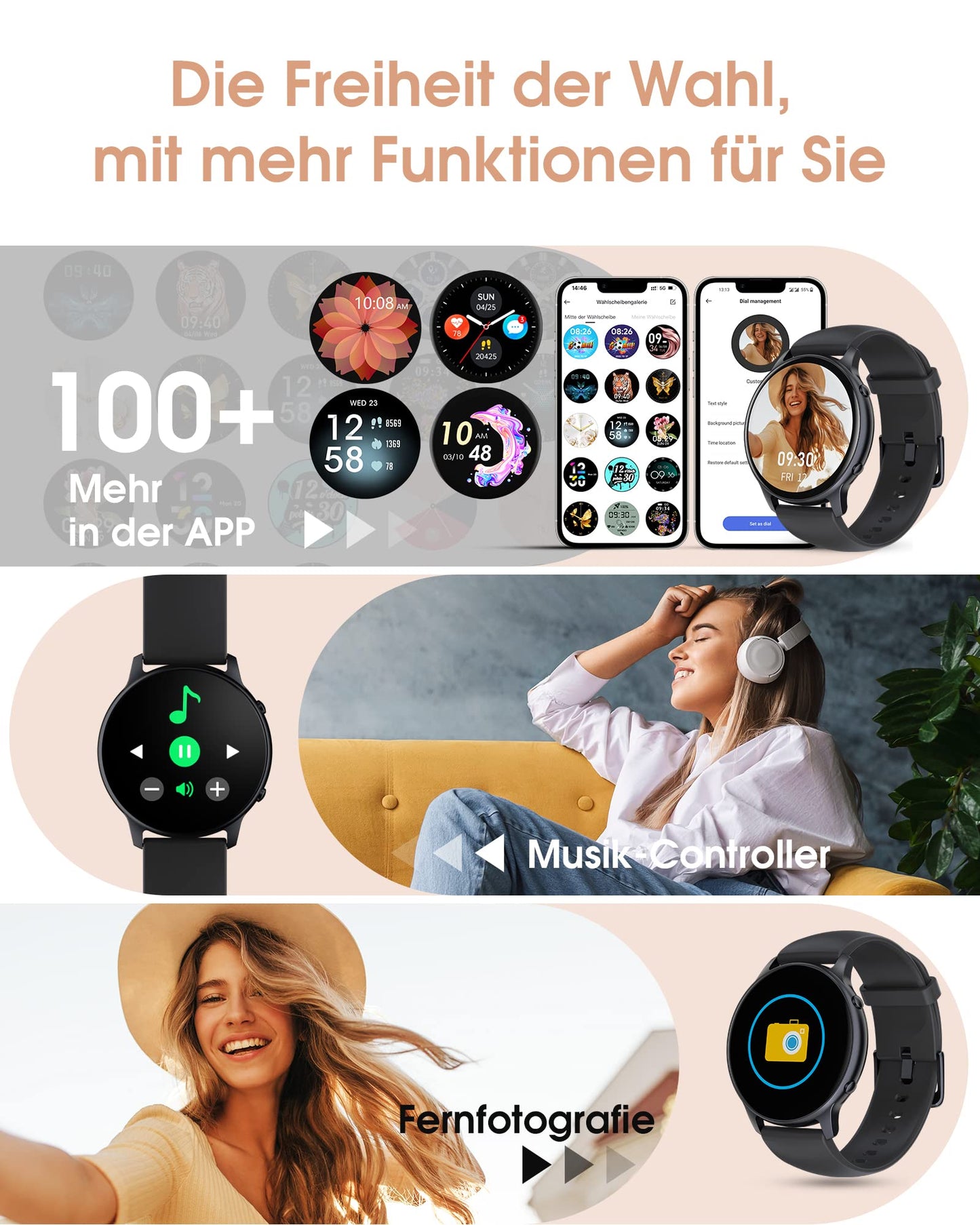 TUYOMA Smartwatch Herren mit Telefonfunktion - 1.91" Smart Watch IP68 Wasserdicht,24h Herzfrequenz, SpO2, Schlafmonitor,SchrittzäHler,112+ Sportarten,Spiele,Kompatibel mit Android IOS
