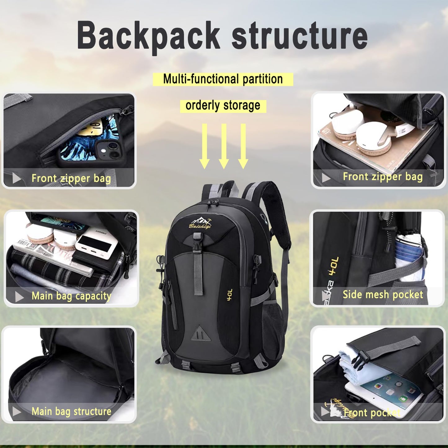 40L Hiking Backpack for Men & Women – Waterproof & Lightweight