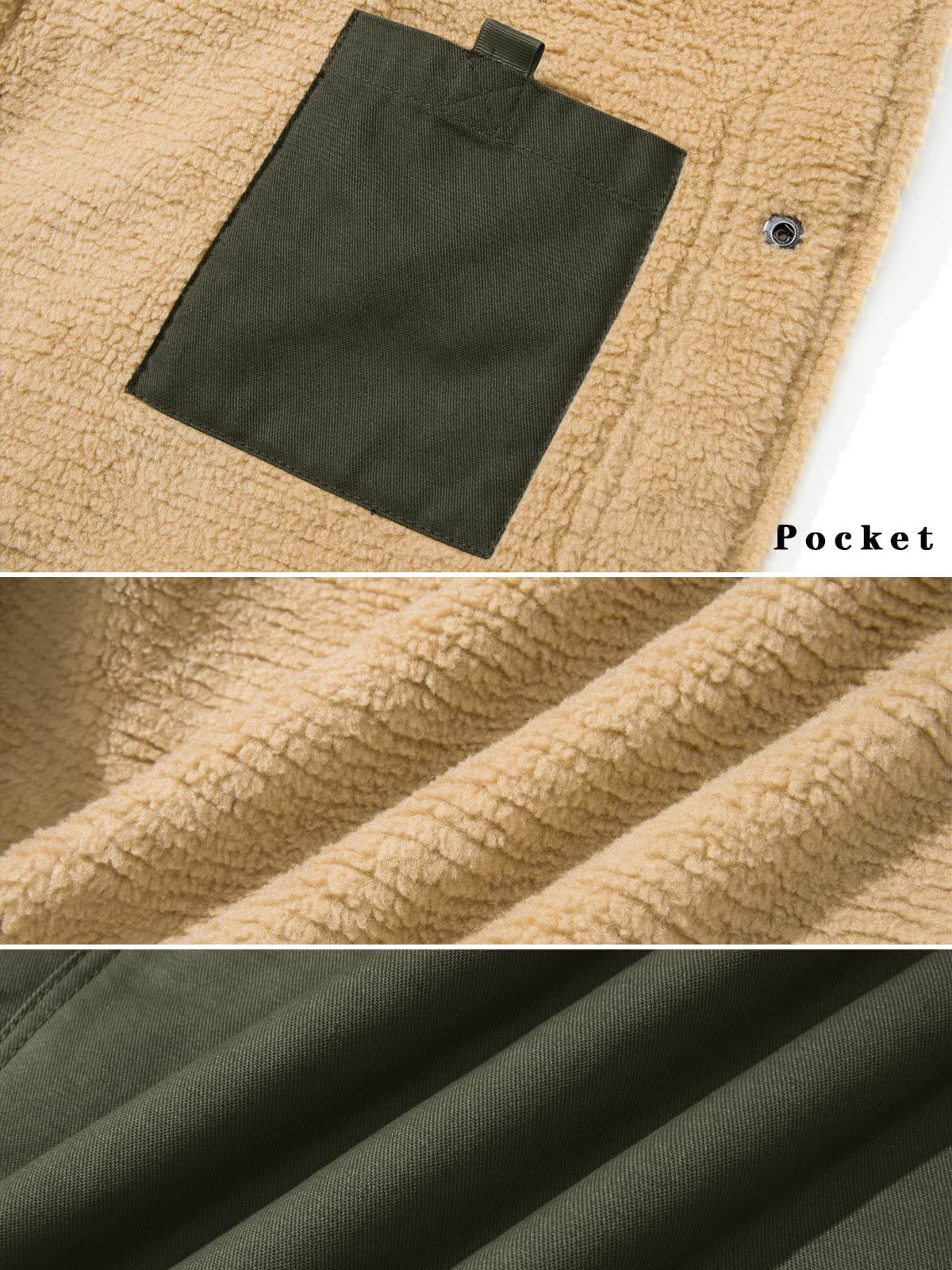 EKLENTSON Men’s Winter Jacket – Fleece Lined Cargo Coat