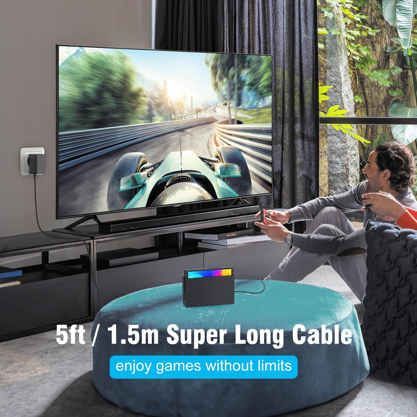 45W Switch Netzteil mit 3M/10FT Switch Ladekabel Kompatibel mit Nintendo Switch/Switch Lite/Switch OLED/Switch Deck Dock/Switch Pro Controller, Unterstützt TV Modus